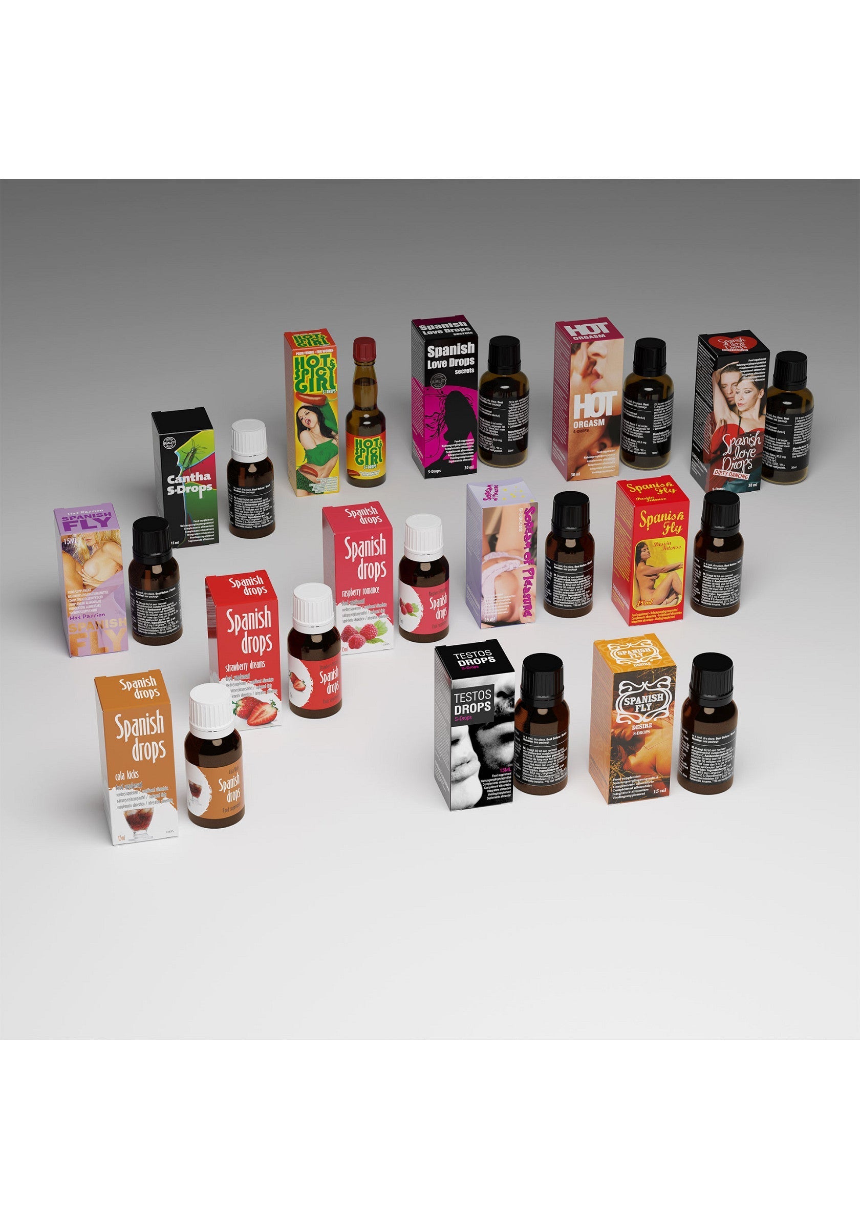 Collection de stimulants sexuels, divers parfums et marques disponibles. Découvrez notre sélection pour pimenter votre vie amoureuse.; Collectie seksuele stimulanten, diverse geuren en merken beschikbaar. Ontdek onze selectie om je liefdesleven op te fleuren.; Collection of sexual stimulants, various scents and brands available. Discover our selection to spice up your love life.