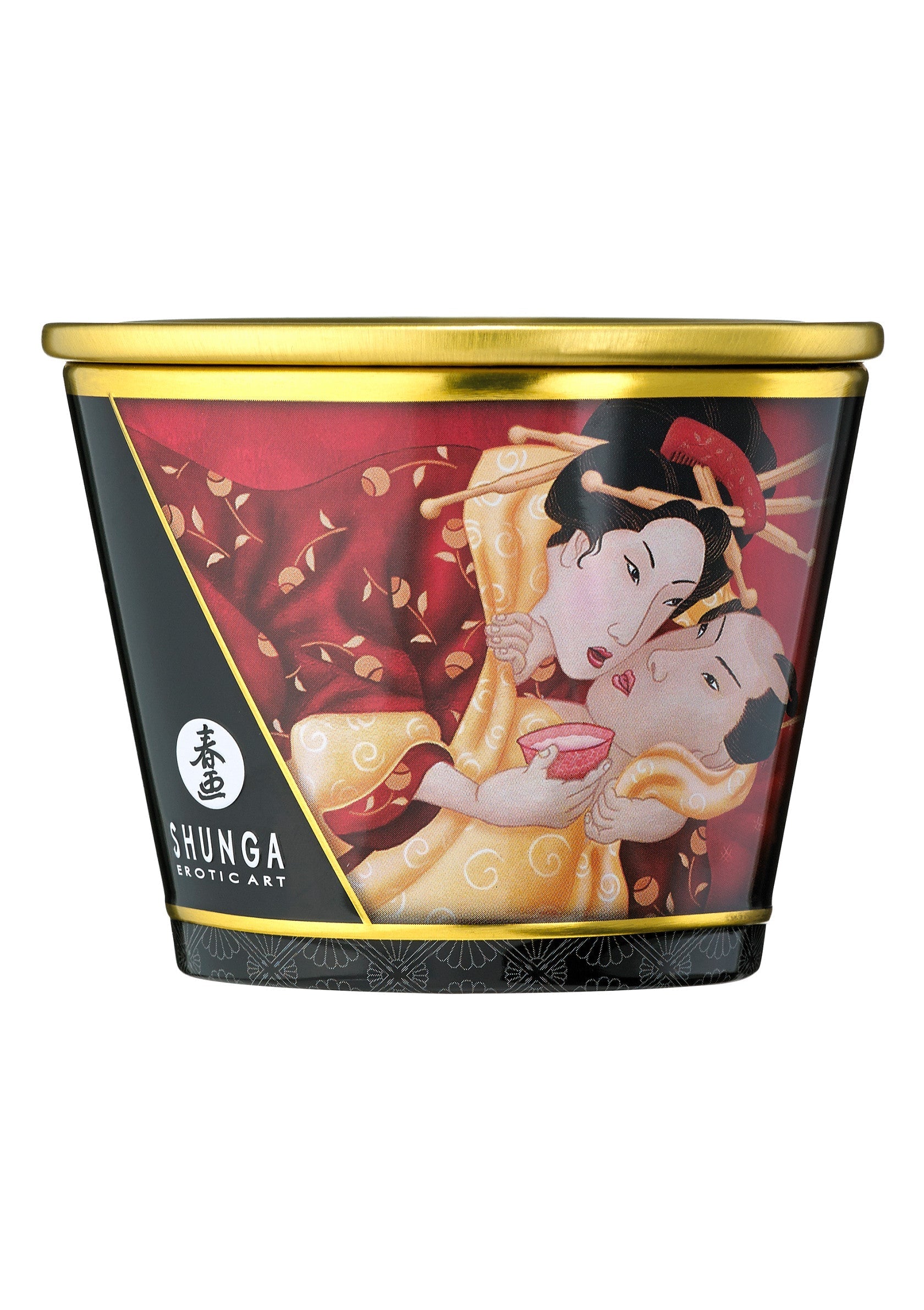Boîte Shunga Erotic Art. Un cadeau coquin avec une illustration érotique d'inspiration asiatique. Objet de collection pour adultes.; Shunga Erotic Art doos. Een ondeugend cadeau met een erotische illustratie geïnspireerd op Azië. Verzamelobject voor volwassenen.; Shunga Erotic Art tin. A naughty gift with an erotic illustration inspired by Asia. Adult collectible item.