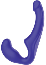 Vibrateur de couple double pénétration bleu pour une expérience partagée et intense.; Blauwe dubbele penetratie vibrator voor koppels, voor een intense, gedeelde ervaring.; Blue dual-penetration couples vibrator for an intense, shared experience.