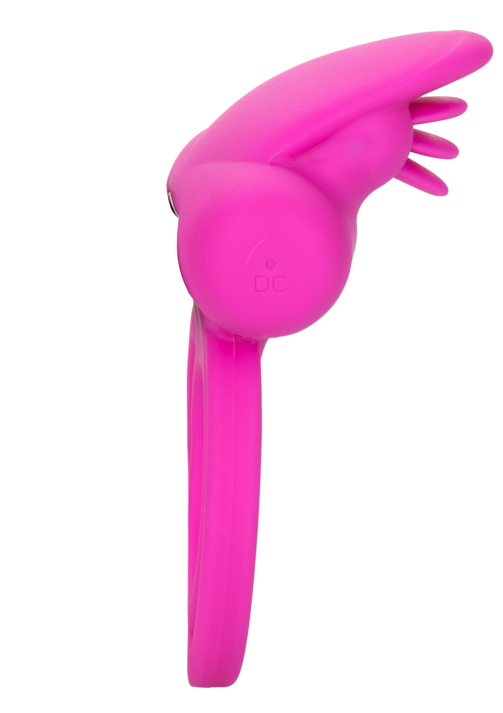 Masseur vibrant rose pour le clitoris et les doigts, pour un plaisir intense.; Roze vibrerende clitoris- en vingermassager voor intens genot.; Pink vibrating clitoral and finger massager for intense pleasure.