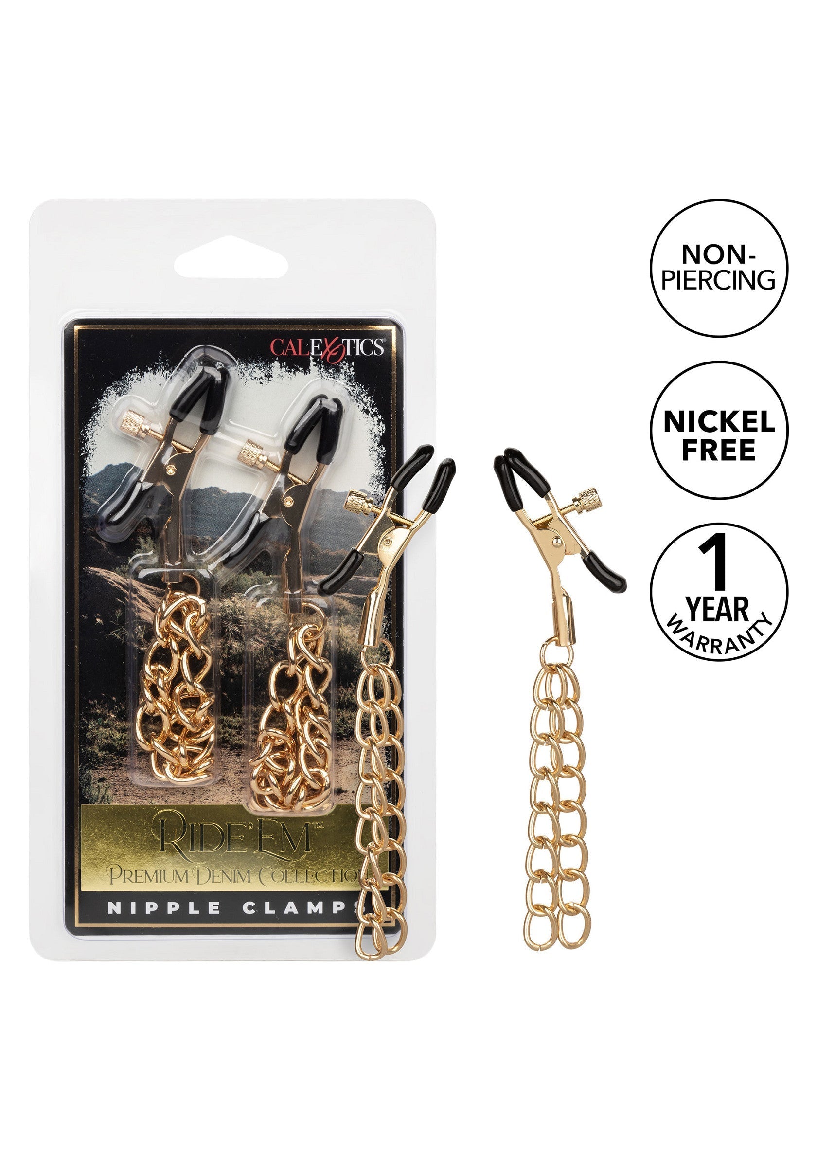 CalExotics Ride Em Denim Nipple Clamps