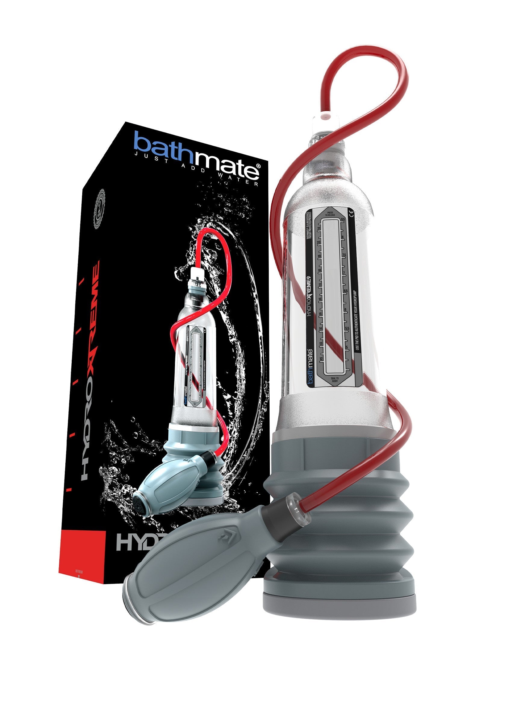 Bathmate HydroXtreme, pompe à pénis hydraulique pour des résultats optimaux. Améliore la taille et la performance.; Bathmate HydroXtreme, hydraulische penispomp voor optimale resultaten. Verbetert de grootte en prestaties.; Bathmate HydroXtreme, hydraulic penis pump for optimal results. Improves size and performance.