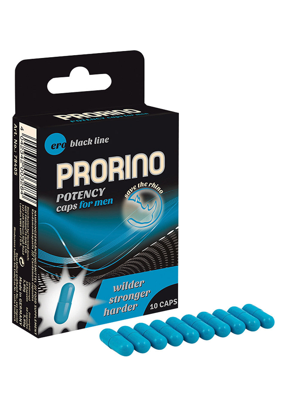 Prorino, complément alimentaire pour hommes. Améliorez votre performance et votre endurance. 10 capsules.; Prorino, voedingssupplement voor mannen. Verbeter uw prestaties en uithoudingsvermogen. 10 capsules.; Prorino, a dietary supplement for men. Improve performance and endurance. 10 capsules.