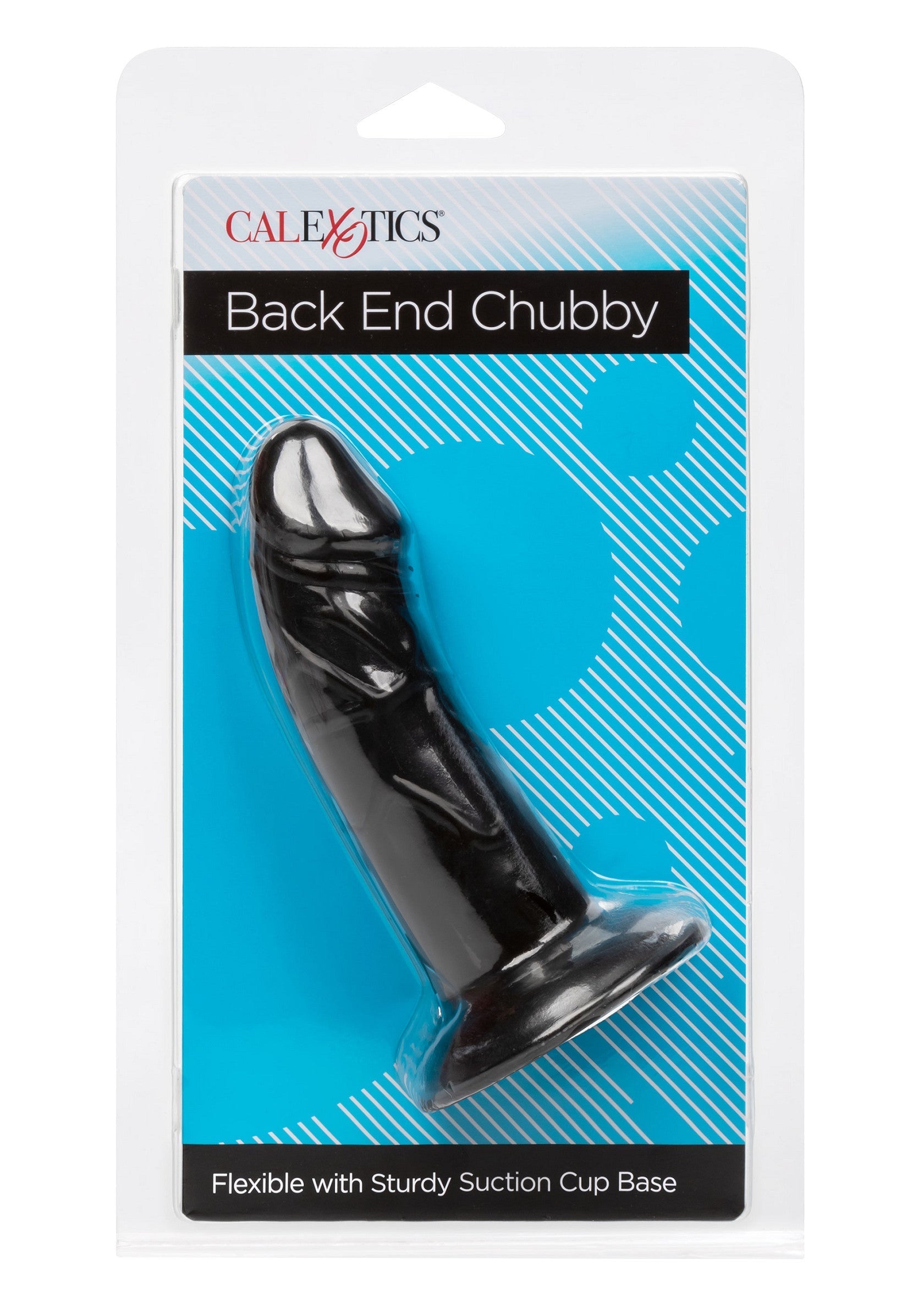 Back End Chubby de CalExotics, gode avec ventouse, flexible et réaliste. Plaisir garanti!; CalExotics Back End Chubby, dildo met zuignap, flexibel en realistisch. Gegarandeerd plezier!; CalExotics Back End Chubby, dildo with suction cup, flexible and realistic. Guaranteed pleasure!