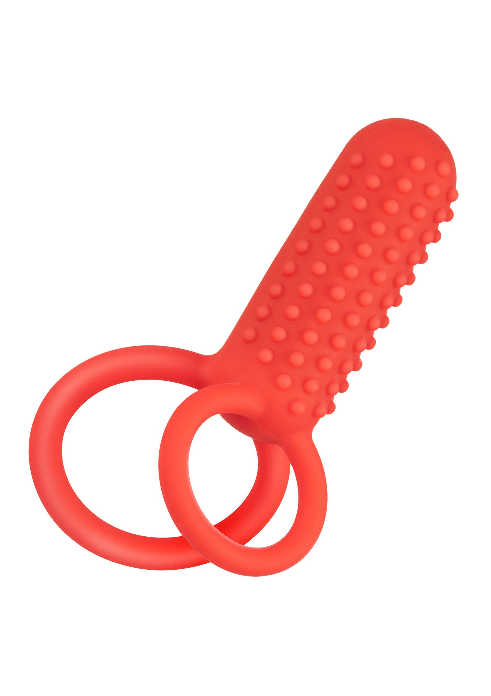 Anneau pénien texturé rouge pour plus de plaisir et de stimulation. Explorez de nouvelles sensations !; Rode, getextureerde penisring voor meer genot en stimulatie. Ontdek nieuwe sensaties!; Red, textured penis ring for enhanced pleasure and stimulation. Explore new sensations!