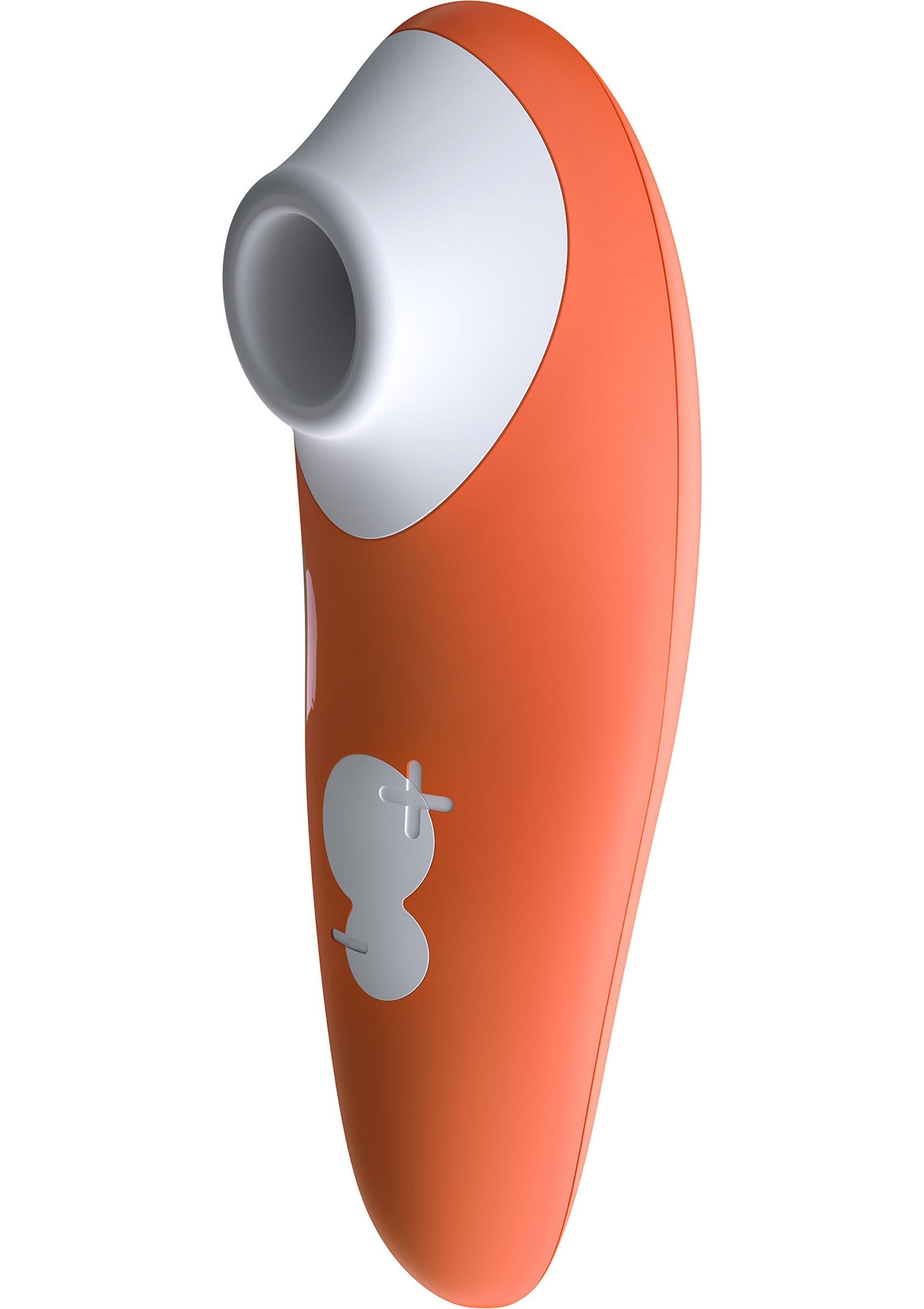 Masturbateur masculin innovant, orange et blanc. Découvrez de nouvelles sensations !; Innovatieve masturbator voor mannen, oranje en wit. Ontdek nieuwe sensaties!; Innovative male masturbator, orange and white. Discover new sensations!