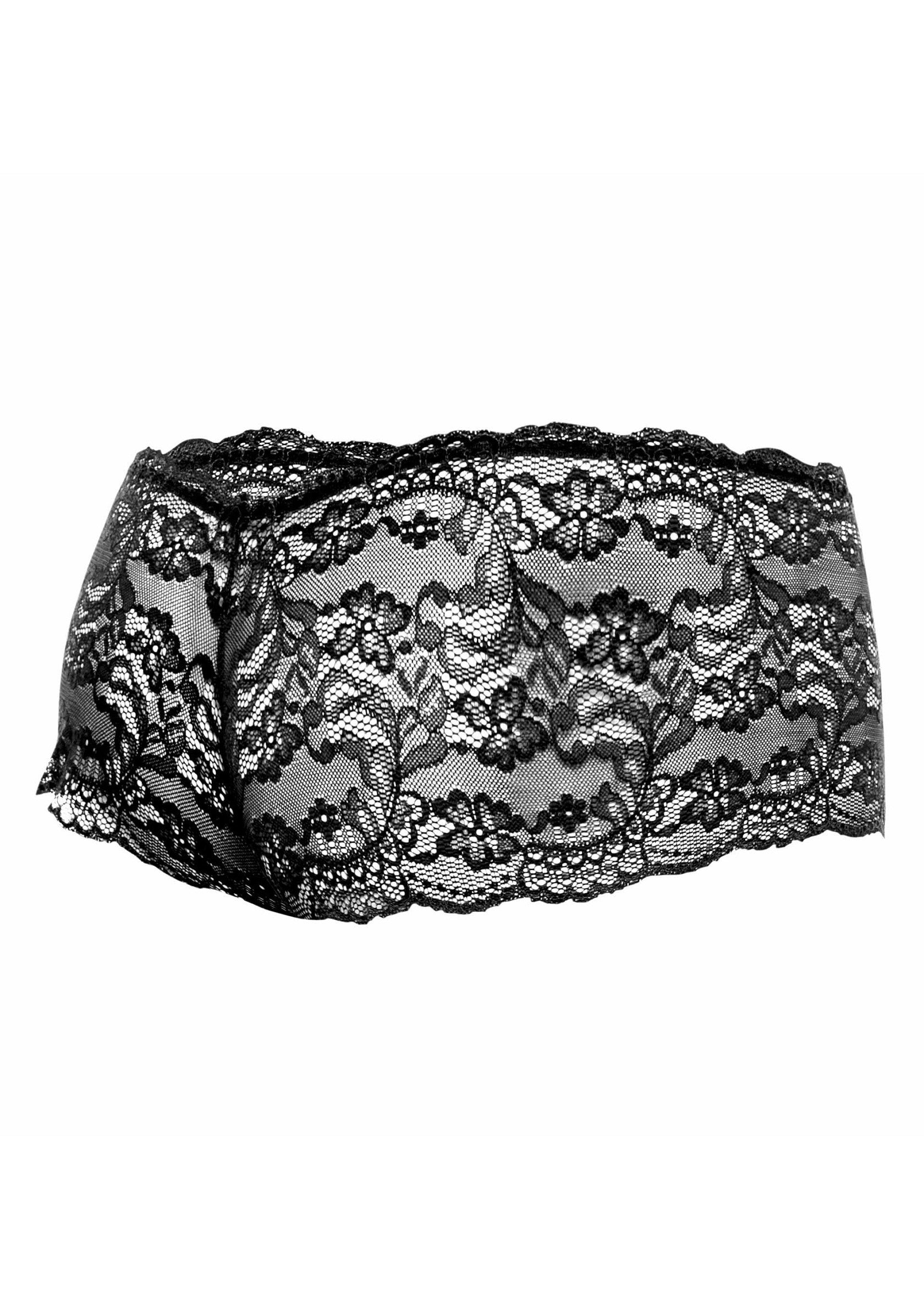 Culotte en dentelle noire. Lingerie féminine élégante et séduisante. Idéale pour une touche de sensualité.; Zwarte kanten slip. Elegante en verleidelijke dameslingerie. Ideaal voor een vleugje sensualiteit.; Black lace panties. Elegant and seductive women's lingerie. Ideal for a touch of sensuality.