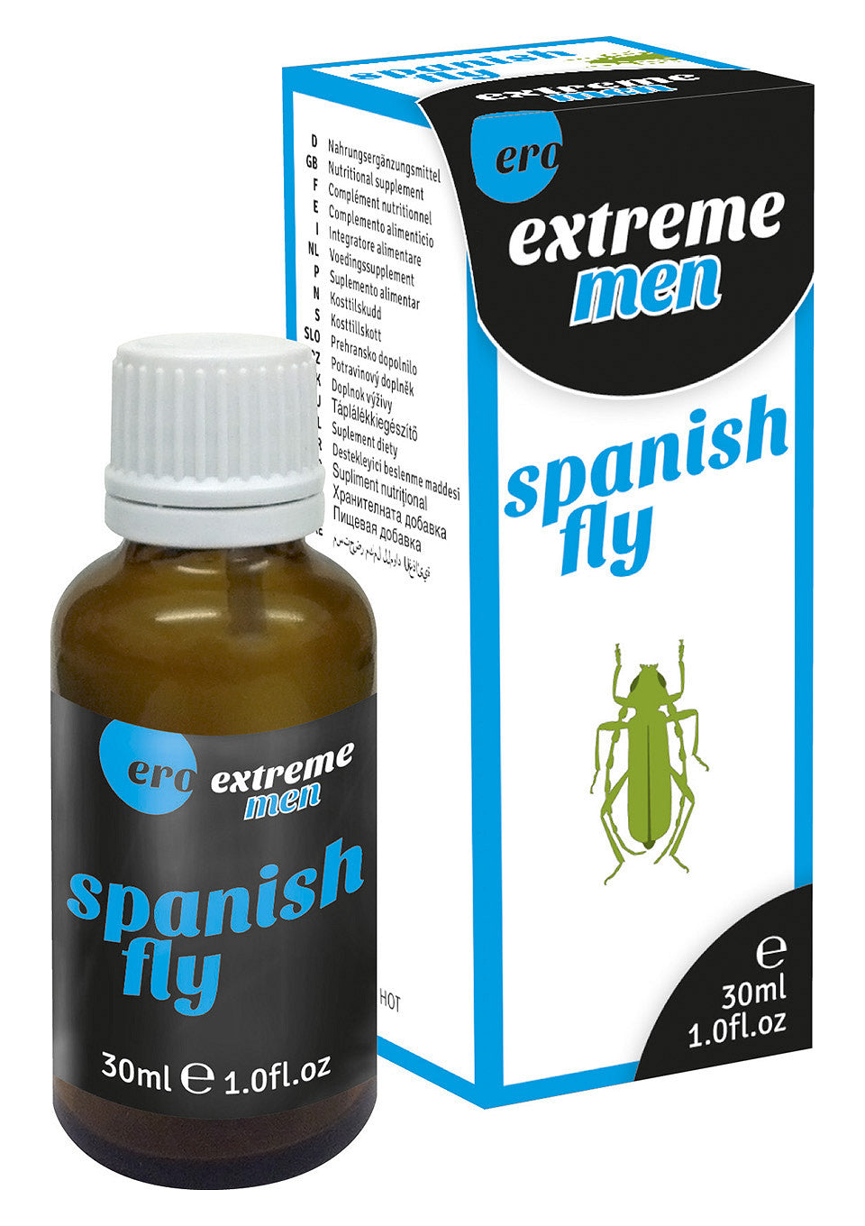 Ero Extreme Men Spanish Fly : stimulant pour homme, flacon de 30ml pour booster votre libido.; Ero Extreme Men Spanish Fly: stimulerend middel voor mannen, 30ml fles om je libido te stimuleren.; Ero Extreme Men Spanish Fly: male stimulant, 30ml bottle to boost your libido.