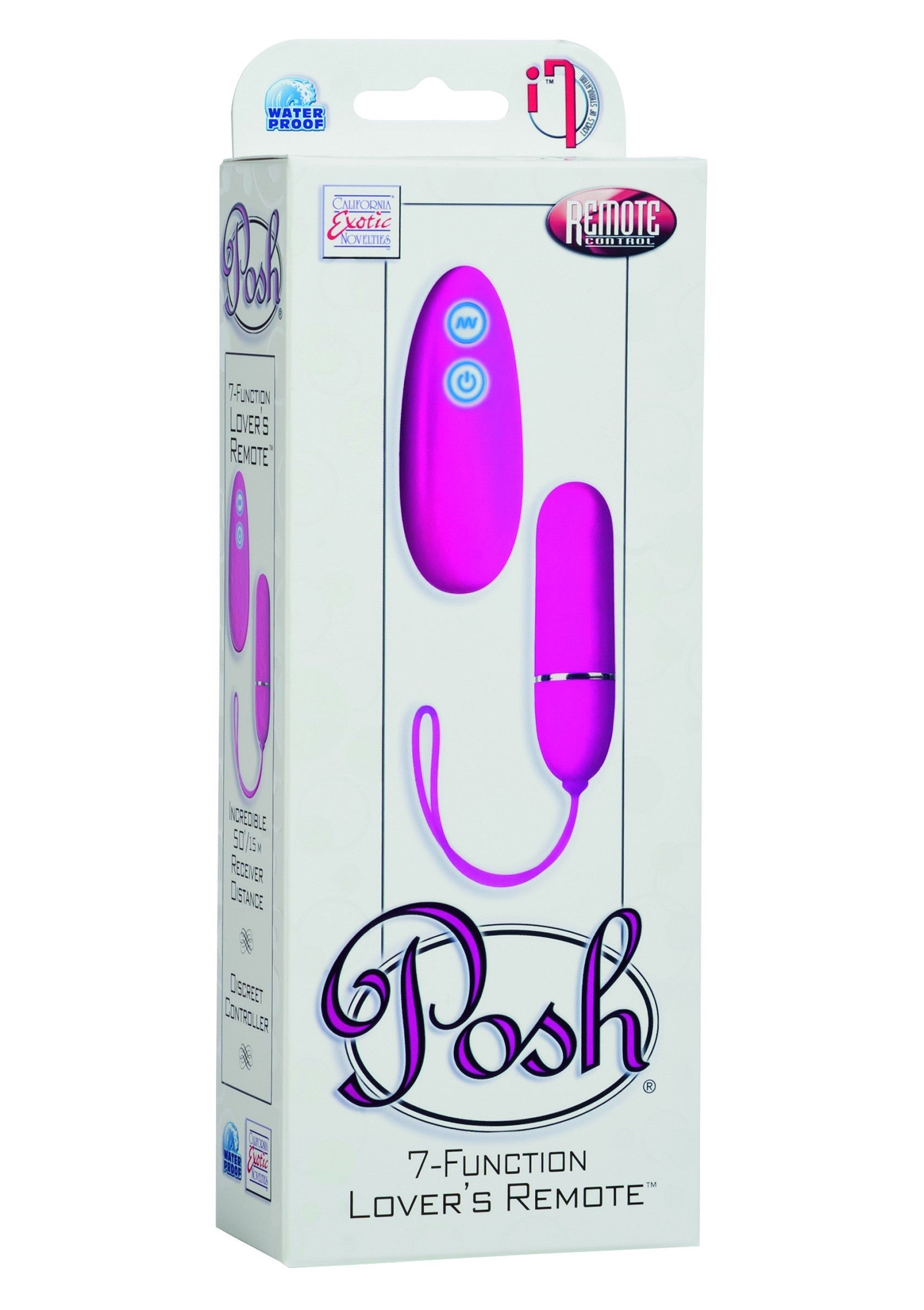 Vibrateur vibrant avec télécommande sans fil 'Posh' 7 fonctions. Jouet de plaisir étanche pour couple et jeu en solo.; Vibrator met draadloze afstandsbediening 'Posh' 7 functies. Waterdicht speeltje voor koppels en solo gebruik.; Vibrating vibrator with wireless remote 'Posh' 7 functions. Waterproof pleasure toy for couples & solo play.