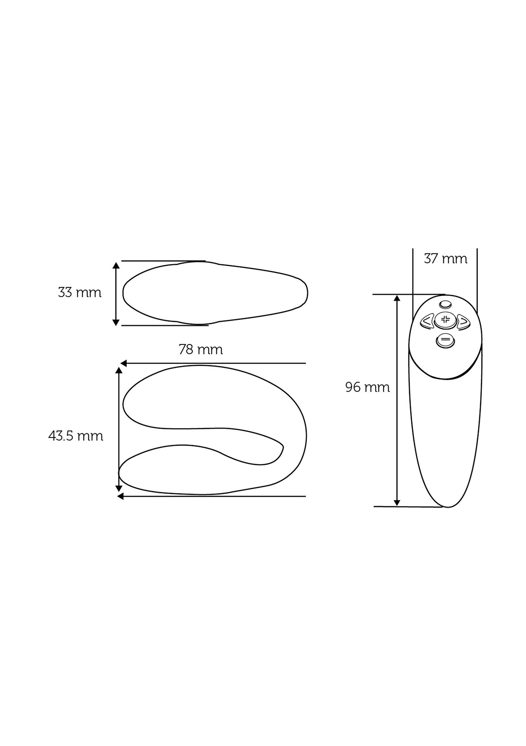 Schéma technique d'un jouet érotique avec dimensions, pour un guide d'achat informatif.; Technische tekening van een erotisch speeltje met afmetingen, voor een informatieve koopgids.; Technical drawing of an erotic toy with dimensions, for an informative buying guide.