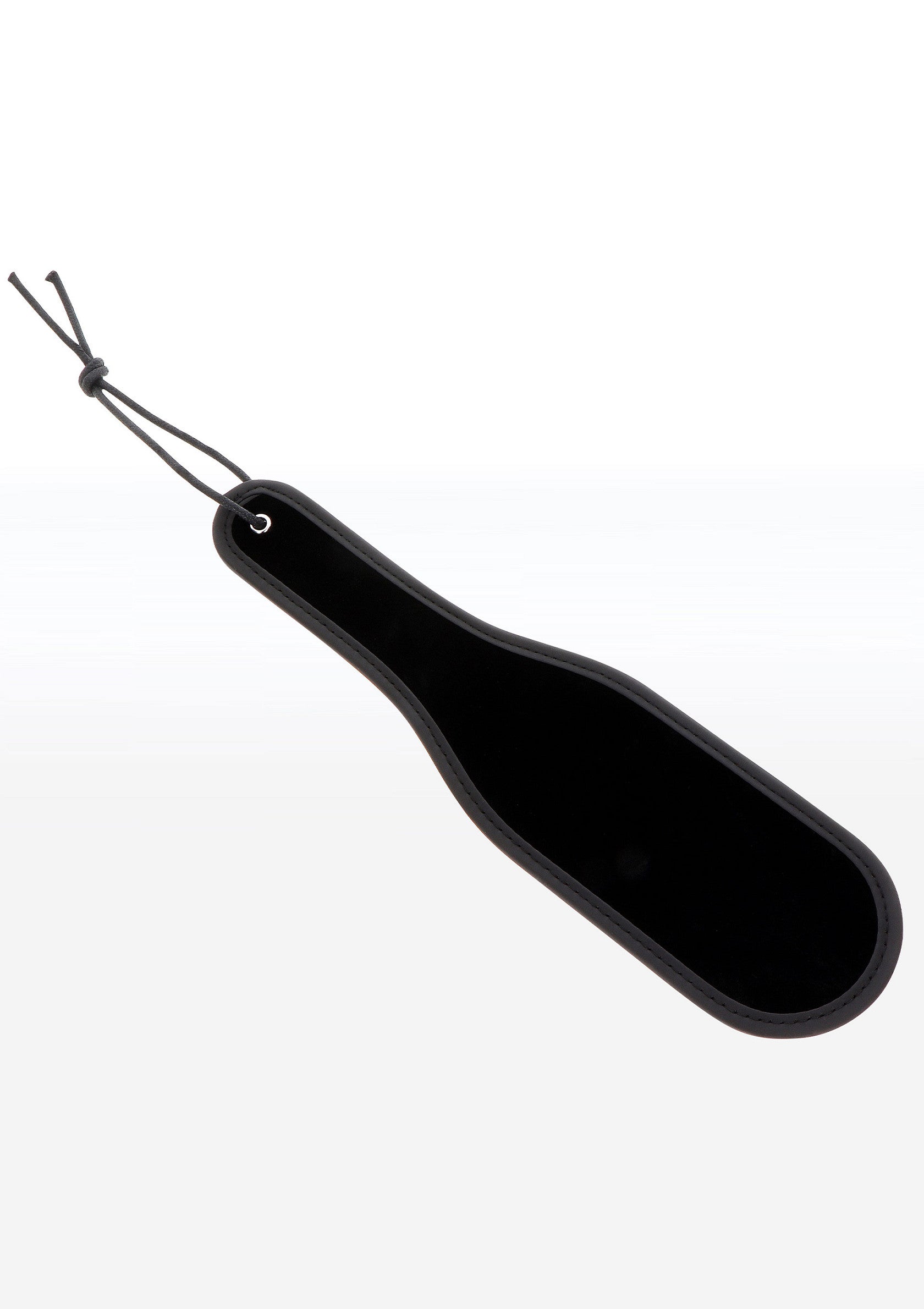 Pagaie noire élégante avec cordon pour le rangement.; Elegante zwarte peddel met koord om op te hangen.; Sleek black paddle with cord for storage.