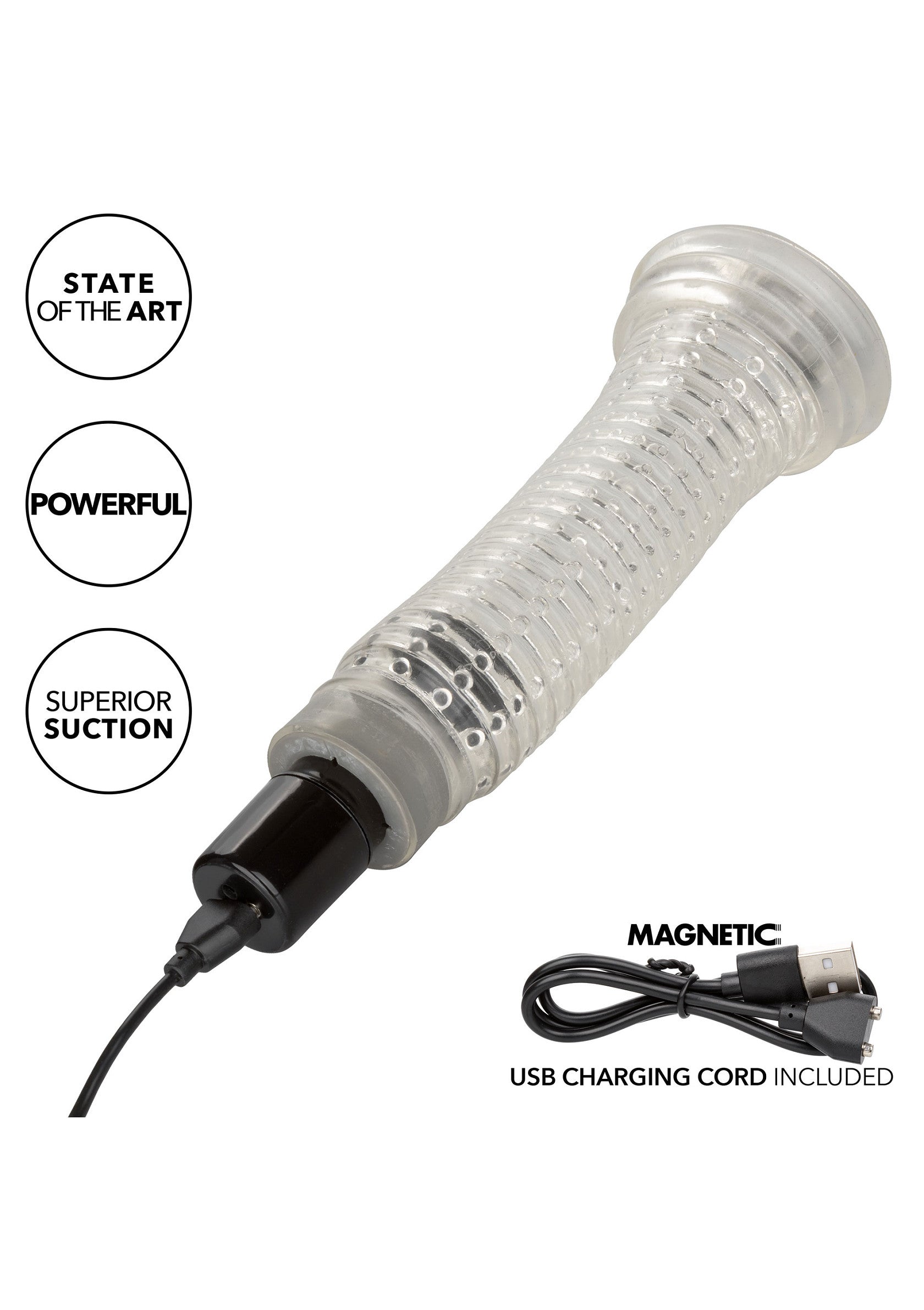 Manchon de masturbation transparent avec aspiration, rechargeable par USB.; Transparante masturbator met zuigfunctie, USB oplaadbaar.; Clear masturbator sleeve with suction feature, USB rechargeable.