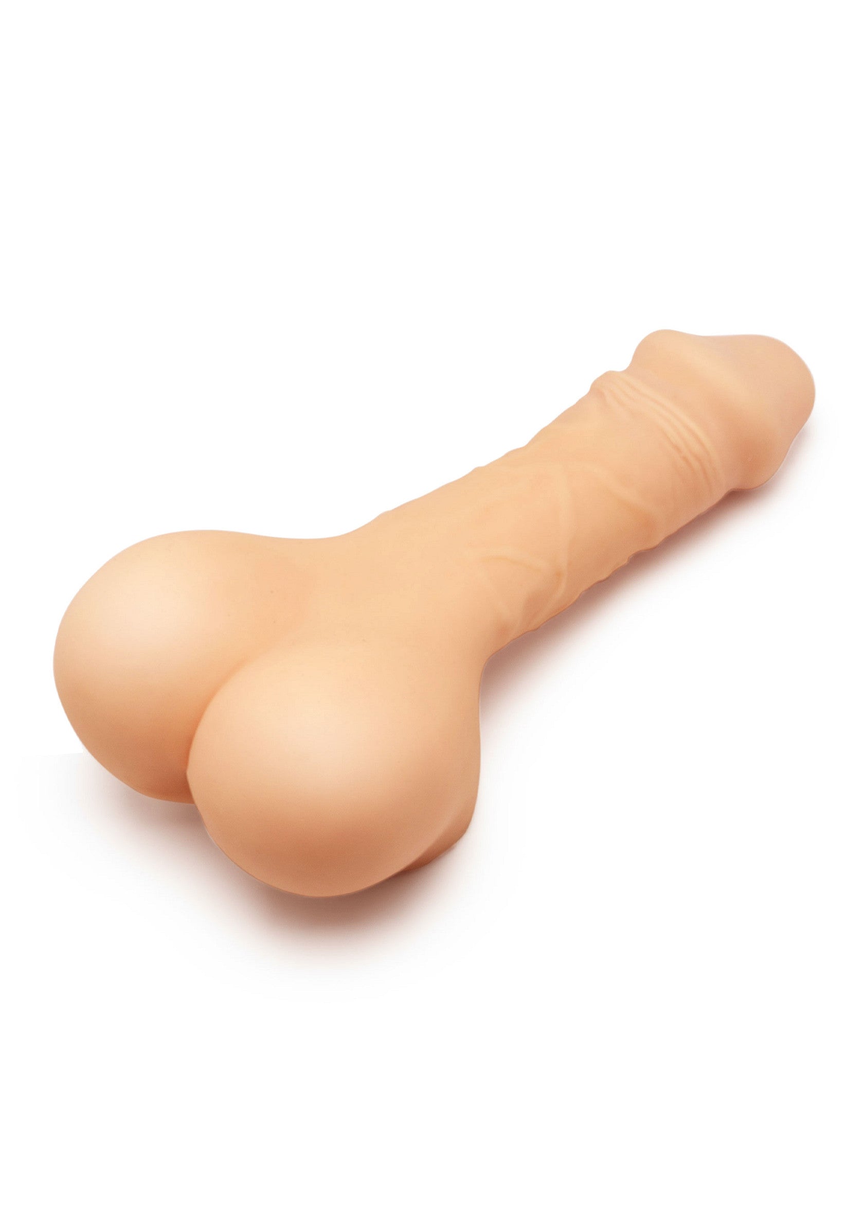 Gode réaliste avec des testicules, pour une expérience intense et satisfaisante.; Realistische dildo met ballen voor een intense en bevredigende ervaring.; Realistic dildo with balls for an intense and satisfying experience.