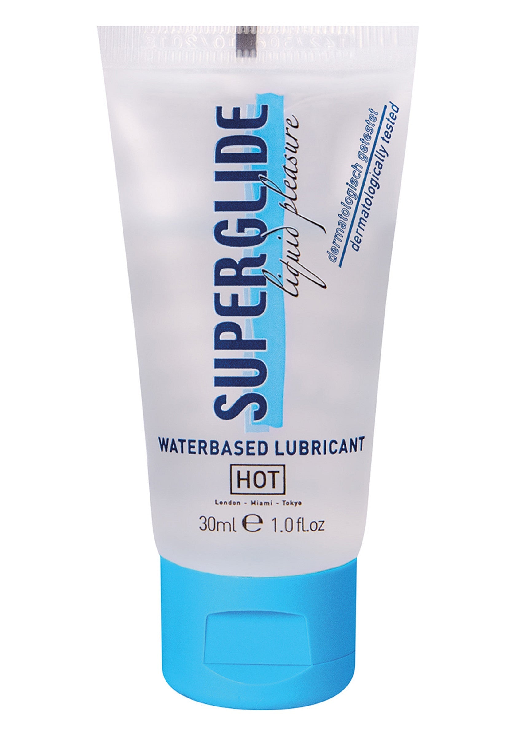 Superglide Hot, lubrifiant à base d'eau pour un plaisir intense. Testé dermatologiquement, format voyage 30ml.; Superglide Hot, glijmiddel op waterbasis voor intense ervaringen. Dermatologisch getest, reisformaat 30ml.; Superglide Hot, water-based lubricant for enhanced pleasure. Dermatologically tested, travel size 30ml.