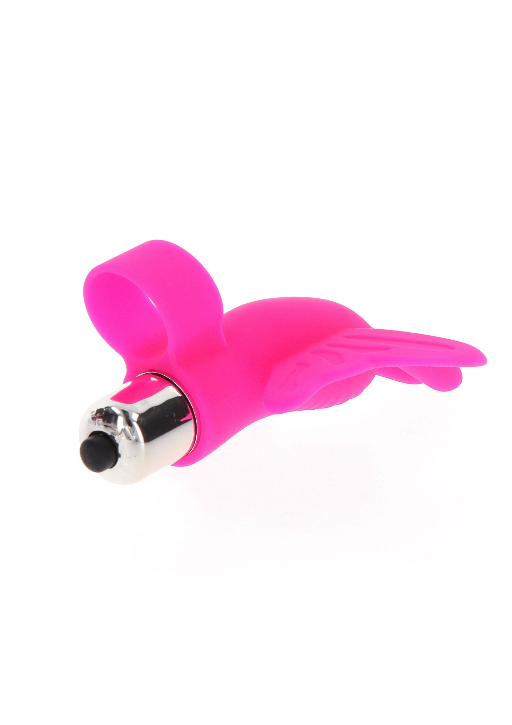 Vibrateur de doigt rose pour le plaisir intime. Compact et discret.; Roze vinger vibrator voor intiem plezier. Compact en discreet.; Pink finger vibrator for intimate pleasure. Compact and discreet.