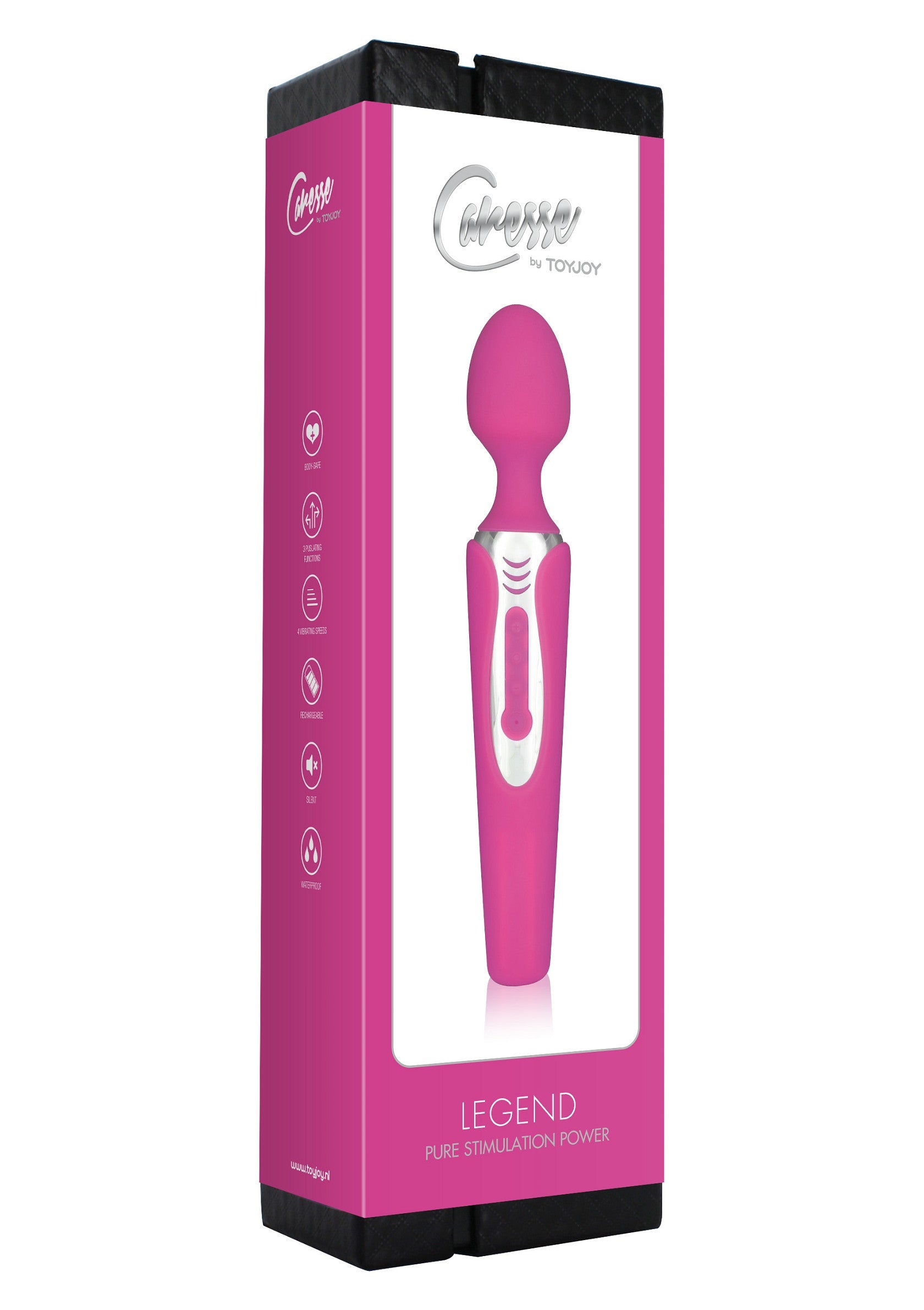 Masseur Legend Caresse by ToyJoy. Puissance et stimulation ciblée pour des sensations intenses. Disponible dès maintenant !; Legend Caresse stimulator van ToyJoy. Krachtige, gerichte stimulatie voor intense sensaties. Nu verkrijgbaar!; Legend Caresse massager by ToyJoy. Powerful, targeted stimulation for intense sensations. Available now!