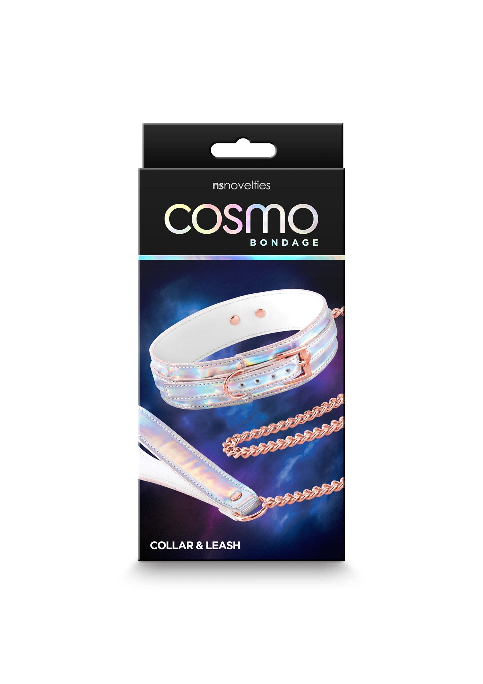 Collier et laisse Cosmo Bondage. Un ensemble élégant pour pimenter votre vie amoureuse. ; Cosmo Bondage halsband en riem. Een stijlvolle set om je liefdesleven op te fleuren.; Cosmo Bondage collar and leash. A stylish set to spice up your love life.