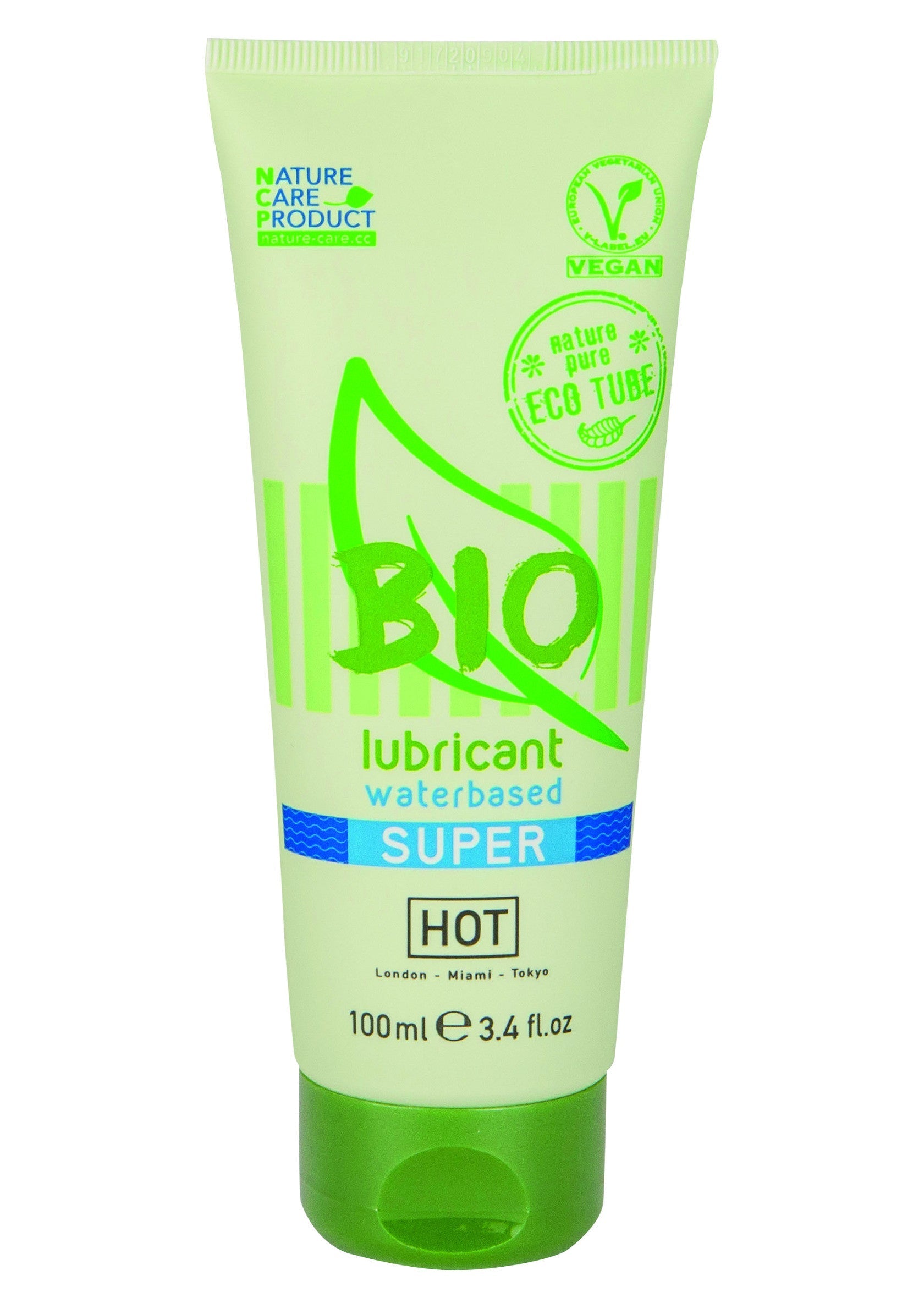 Lubrifiant bio à base d'eau, effet chauffant. Vegan, tube éco-responsable. 100ml; Biologisch, watergedragen glijmiddel met verwarmend effect. Vegan, eco tube. 100ml; Organic water-based lubricant with warming effect. Vegan, eco tube. 100ml