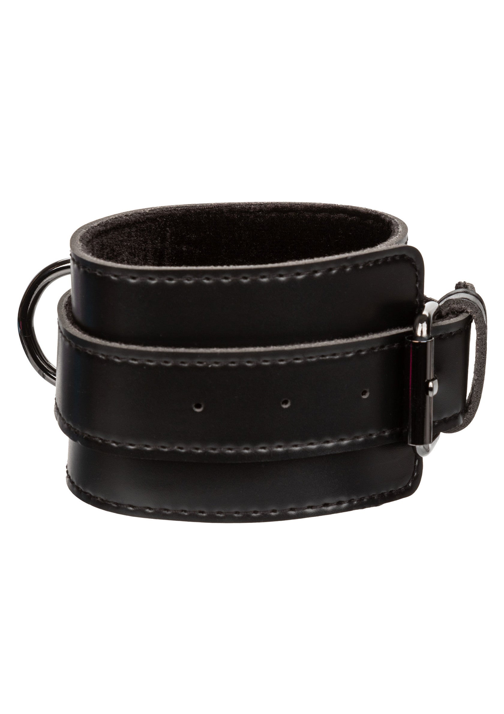 Menottes en cuir noir de haute qualité. Accessoire de jeu de rôle robuste et réglable pour le plaisir.; Hoogwaardige zwarte leren handboeien. Robuust, verstelbaar rollenspel accessoire voor plezier.; High-quality black leather wrist restraints. Sturdy, adjustable role-playing accessory for pleasure.
