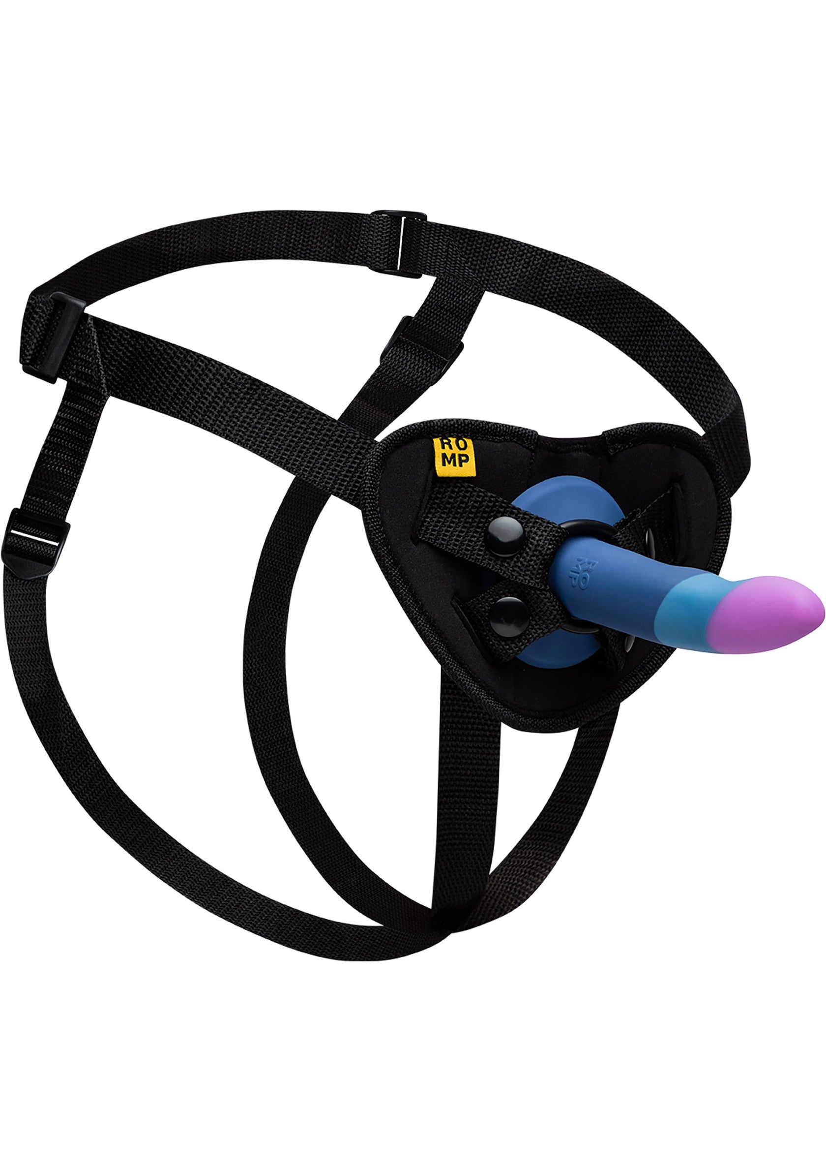 Harnais avec gode de Romp - Pour une expérience sexuelle unique et intense.; Harnas met dildo van Romp - Voor een unieke en intense seksuele ervaring.; Romp Harness with Dildo - For a unique and intense sexual experience.