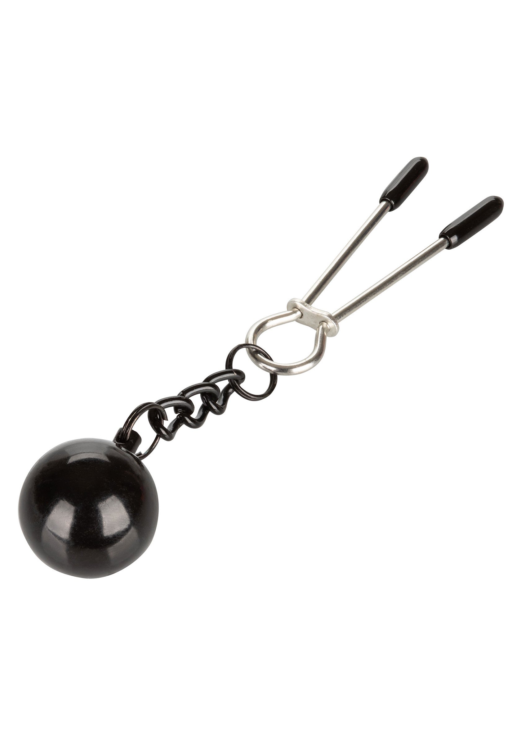 Pinces à tétons avec poids pour un plaisir intense.; Tepelklemmen met gewicht voor intense stimulatie.; Nipple clamps with weight for intense pleasure.