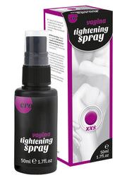 Spray vaginal rétrécissant ERO, 50 ml. Ressentez une sensation de fermeté accrue. Plaisir garanti!; ERO Vagina verstrakkende spray, 50 ml. Ervaar een verhoogd gevoel van stevigheid. Plezier gegarandeerd!; ERO vagina tightening spray, 50 ml. Experience an increased feeling of firmness. Pleasure guaranteed!