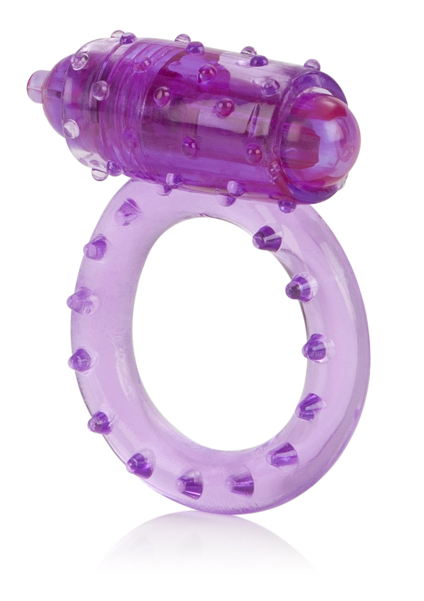 Anneau vibrant violet avec picots pour plus de plaisir.; Paarse vibrerende ring met noppen voor extra genot.; Purple vibrating ring with studs for extra pleasure.