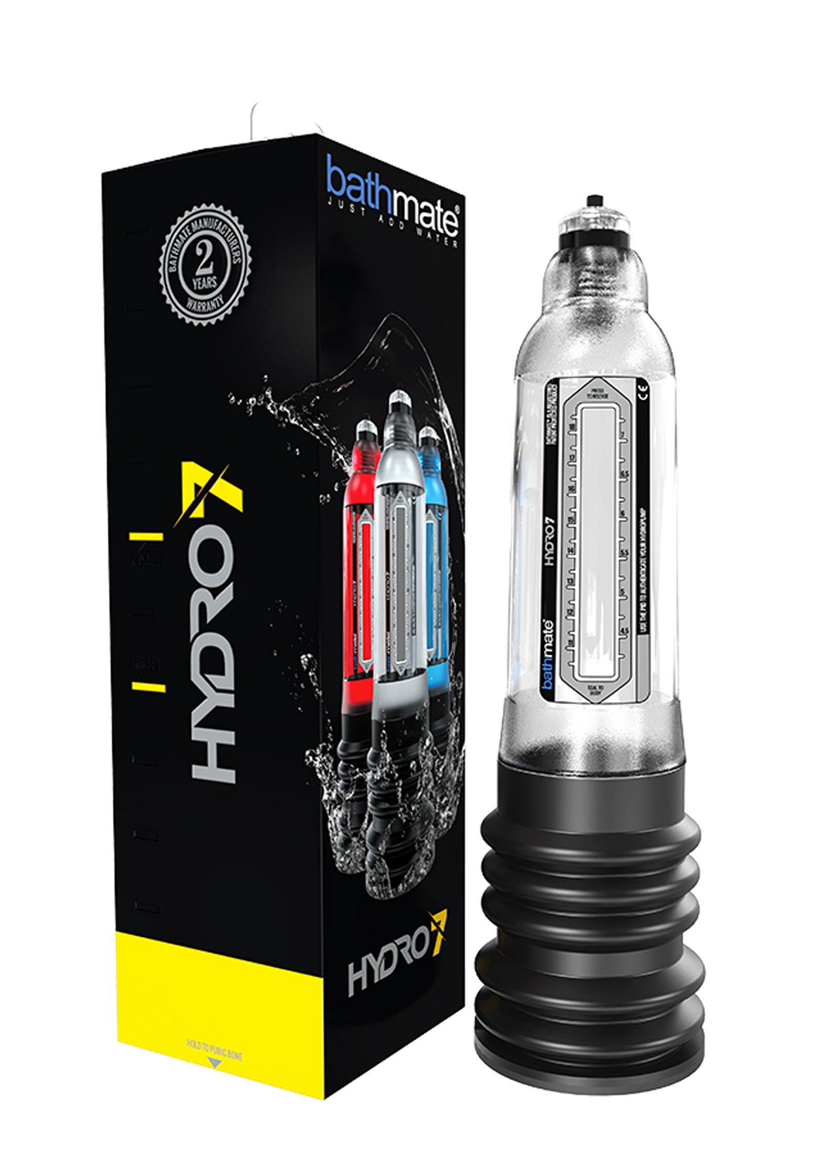 Bathmate Hydro7: Pompe à pénis à eau pour une croissance et une confiance accrues. Résultats impressionnants garantis.; Bathmate Hydro7: Water penis pomp voor groei en meer zelfvertrouwen. Gegarandeerd indrukwekkende resultaten.; Bathmate Hydro7: Water penis pump for growth and enhanced confidence. Guaranteed impressive results.