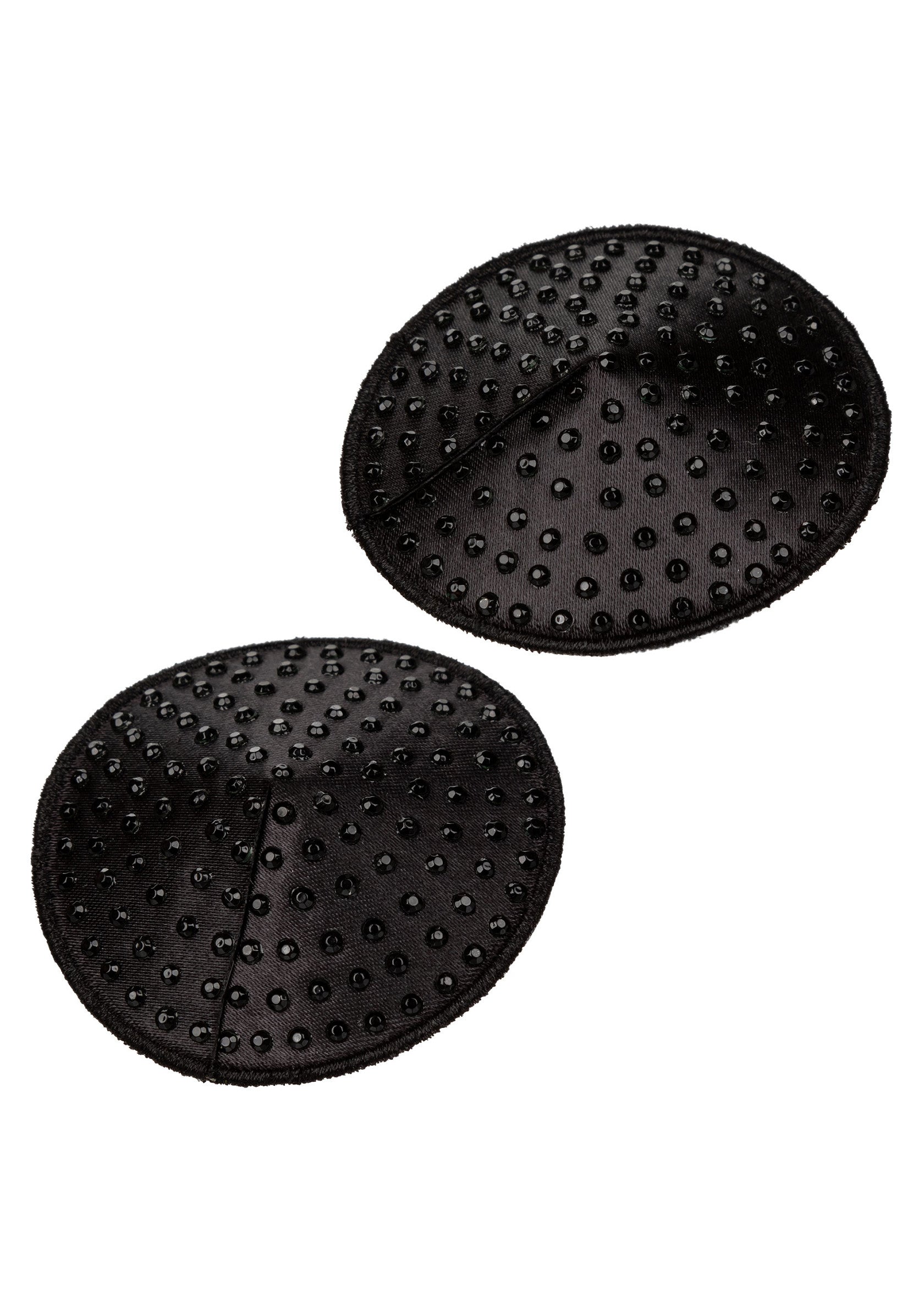 Coussinets en silicone noirs réutilisables pour cacher les mamelons.; Zwarte herbruikbare siliconen tepelbedekkers om tepels te verbergen.; Black reusable silicone nipple covers to conceal nipples.
