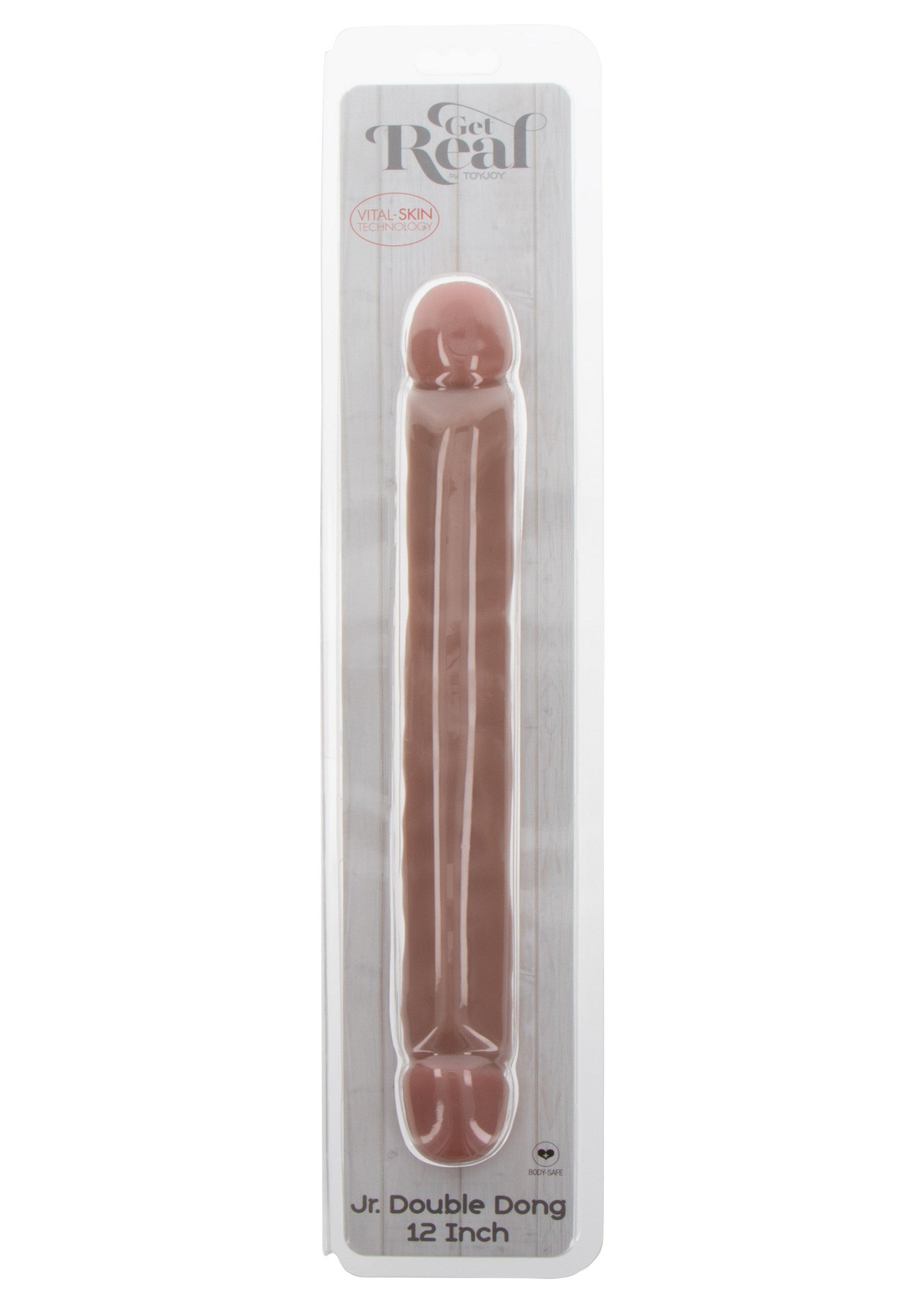Sextoy double pénétration Get Real Jr. Double Dong 12 Inch pour plaisir partagé.; Get Real Jr. Double Dong 12 Inch seksspeeltje voor gedeeld plezier en dubbele penetratie.; Get Real Jr. Double Dong 12 Inch double penetration sex toy for shared pleasure.