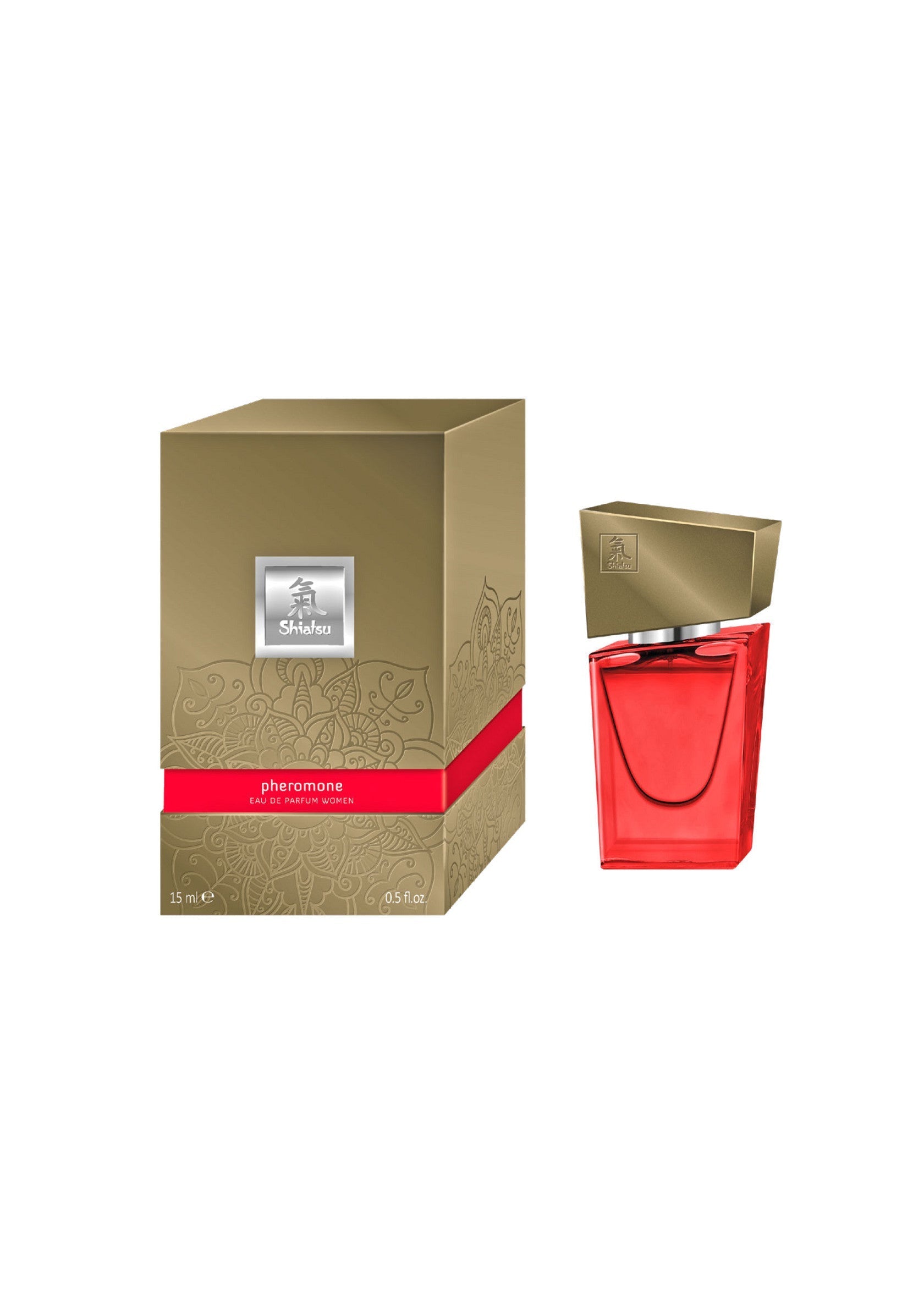 Parfum Phéromone Shahnaz, un parfum captivant en flacon rouge et or. Découvrez le luxe et l'attrait.; Shahnaz Feromoon parfum, een boeiende geur in een rode en gouden flacon. Ontdek luxe en aantrekkingskracht.; Shahnaz Pheromone perfume, a captivating scent in a red and gold bottle. Discover luxury and allure.