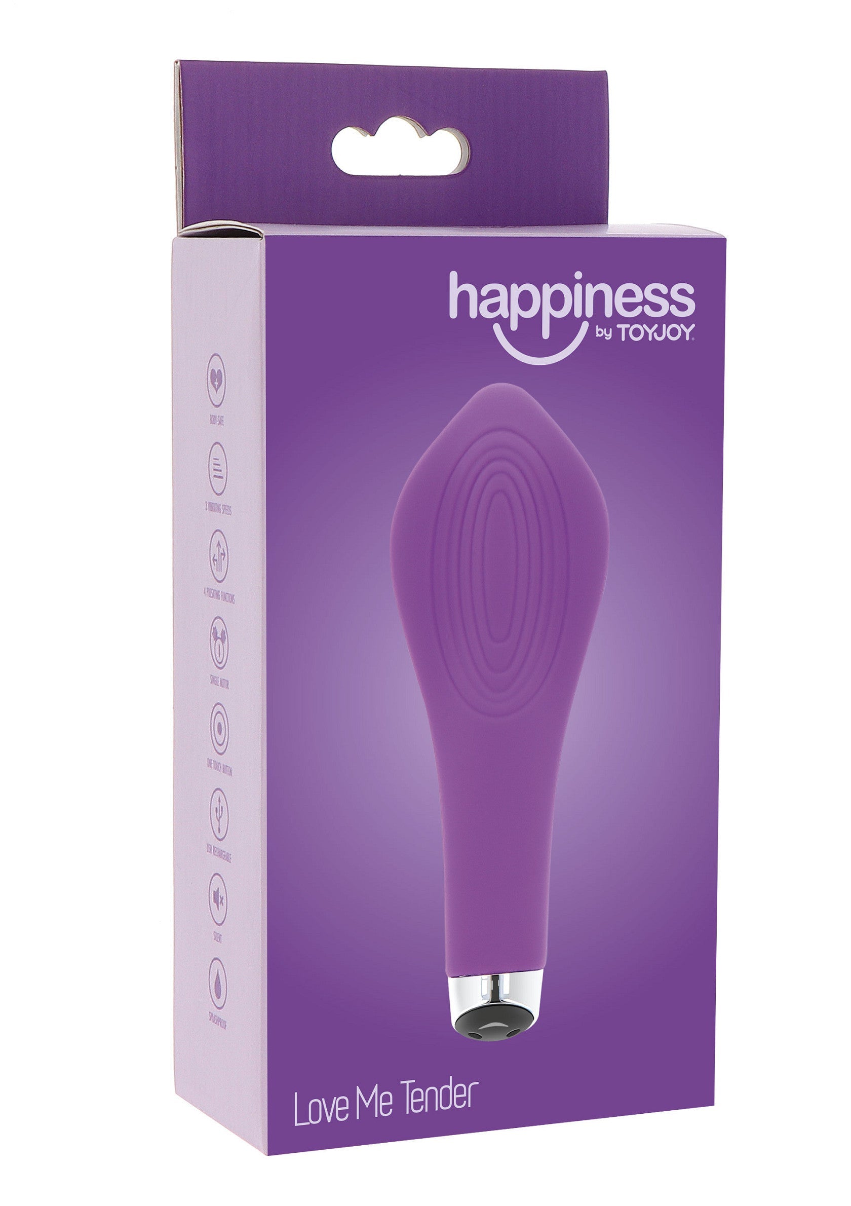 Vibrateur Happiness Love Me Tender de ToyJoy. Plaisir et bonheur garantis! ; Happiness Love Me Tender vibrator van ToyJoy. Gegarandeerd plezier en geluk! ; Happiness Love Me Tender vibrator by ToyJoy. Pleasure and happiness guaranteed! 