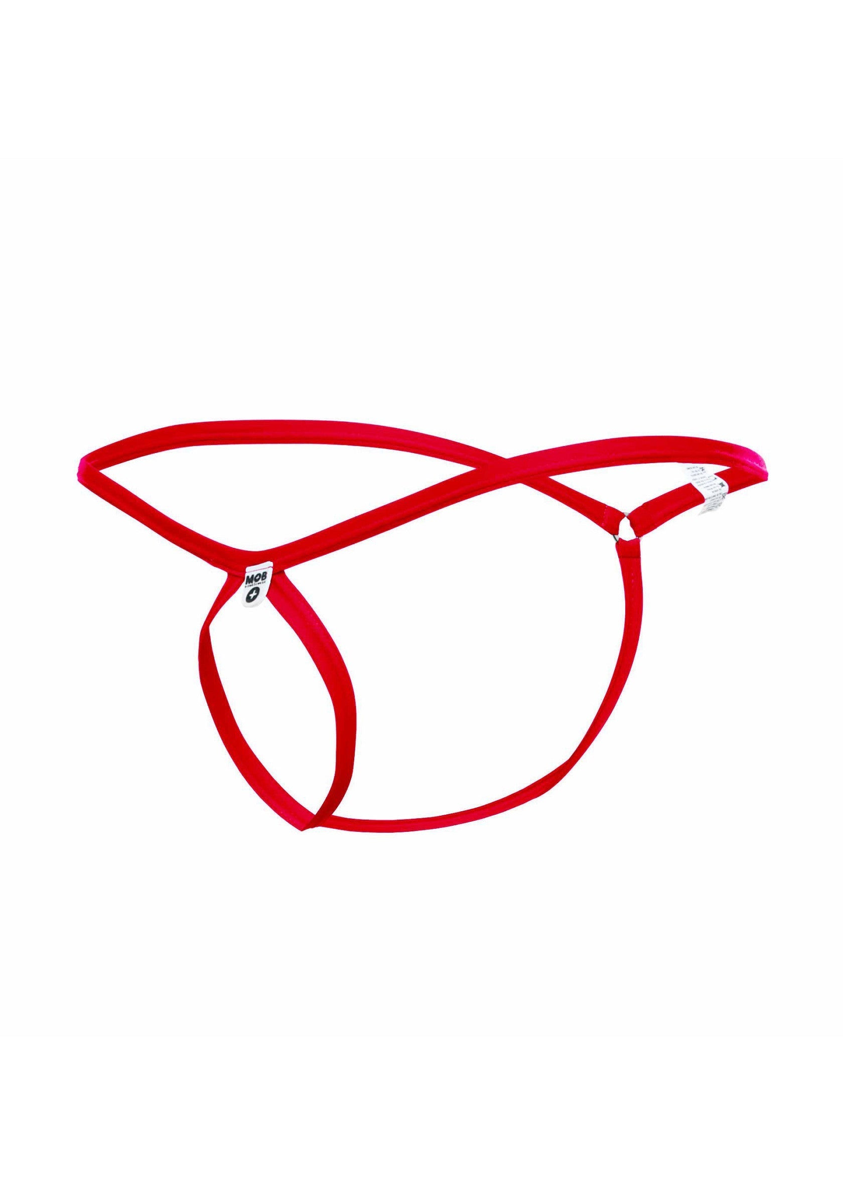 String rouge pour hommes. Sous-vêtement minimaliste et sexy pour une sensation de liberté et de confort.; Rode string voor heren. Minimalistisch en sexy ondergoed voor een gevoel van vrijheid en comfort.; Red men's string. Minimalist and sexy underwear for a feeling of freedom and comfort.