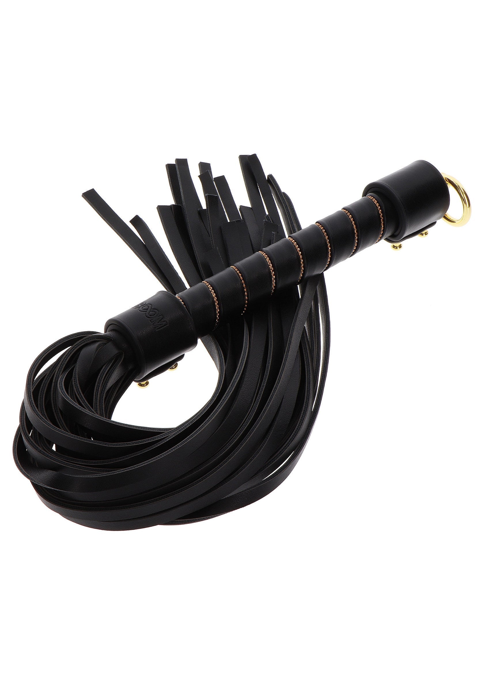 Cravache en cuir noir tressé de haute qualité. Explorez votre côté sensuel et dominant avec cet accessoire excitant.; Hoogwaardige zwart lederen zweep. Verken uw sensuele en dominante kant met dit opwindende accessoire.; High-quality braided black leather flogger. Explore your sensual and dominant side with this exciting accessory.