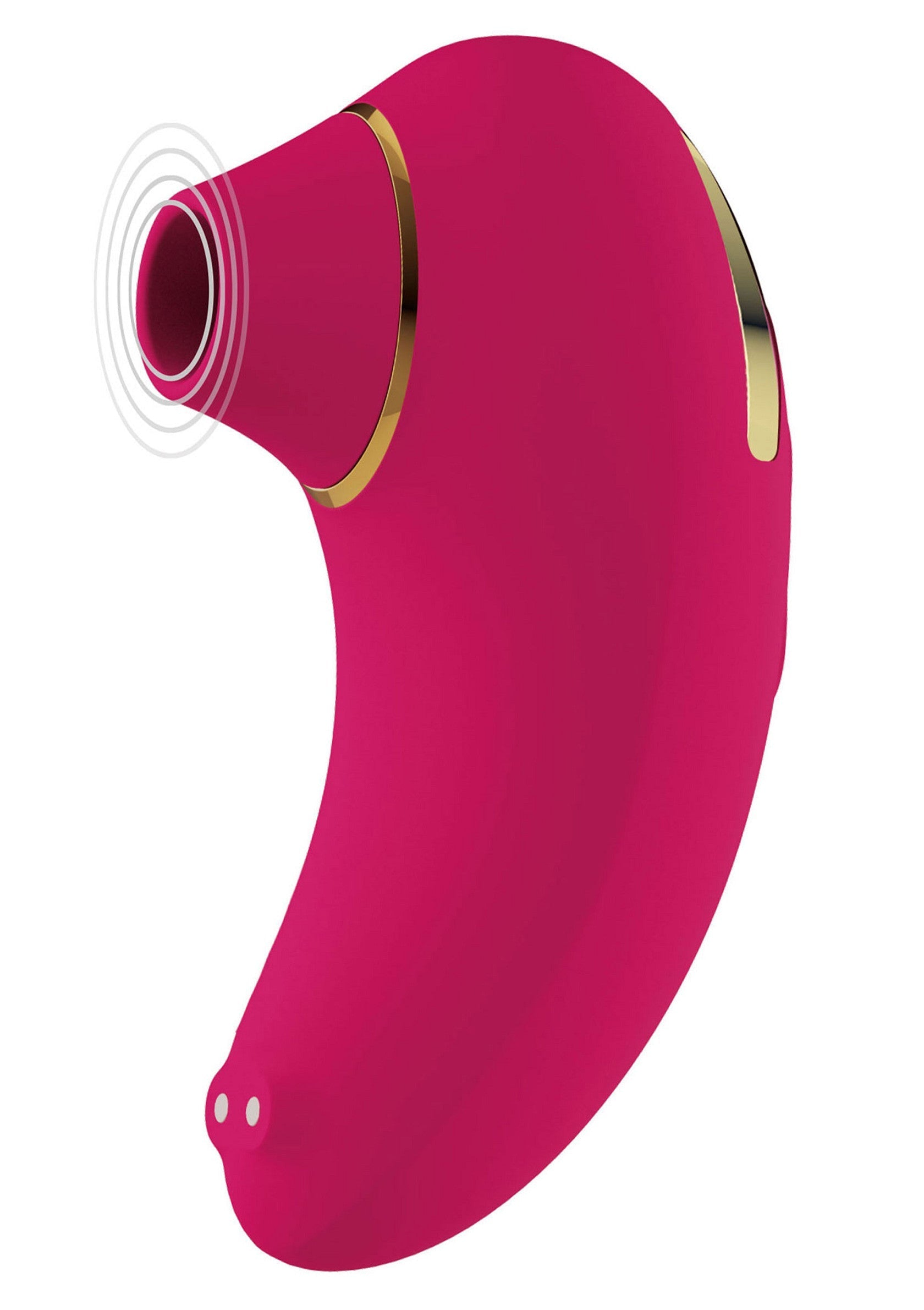 Stimulateur clitoridien rose avec détails dorés pour des moments intimes intenses.; Roze clitorisstimulator met gouden details voor intense intieme momenten.; Pink clitoral stimulator with gold accents for intense intimate moments.