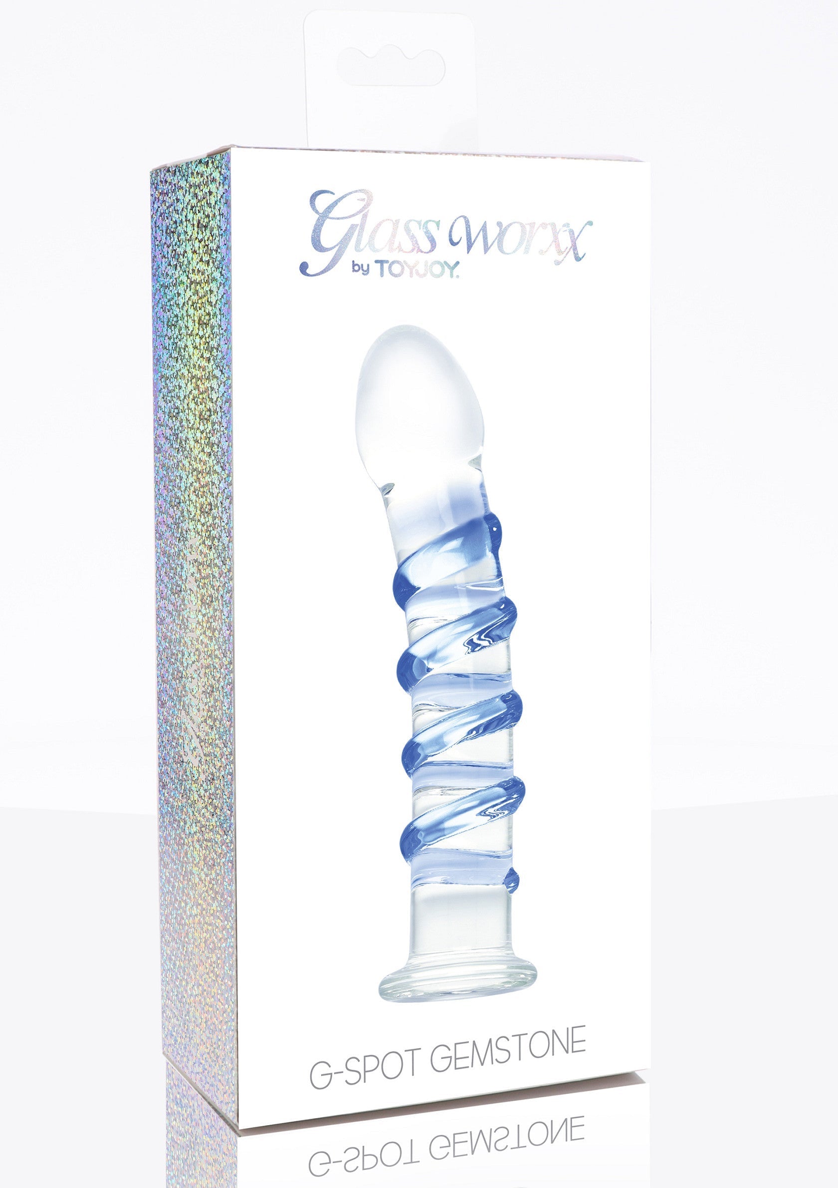 G-Spot Gemstone en verre bleu pour une expérience intime luxueuse et raffinée.; Blauwe glazen G-Spot Gemstone voor een luxe en verfijnde intieme ervaring.; Blue glass G-Spot Gemstone for a luxurious and refined intimate experience.