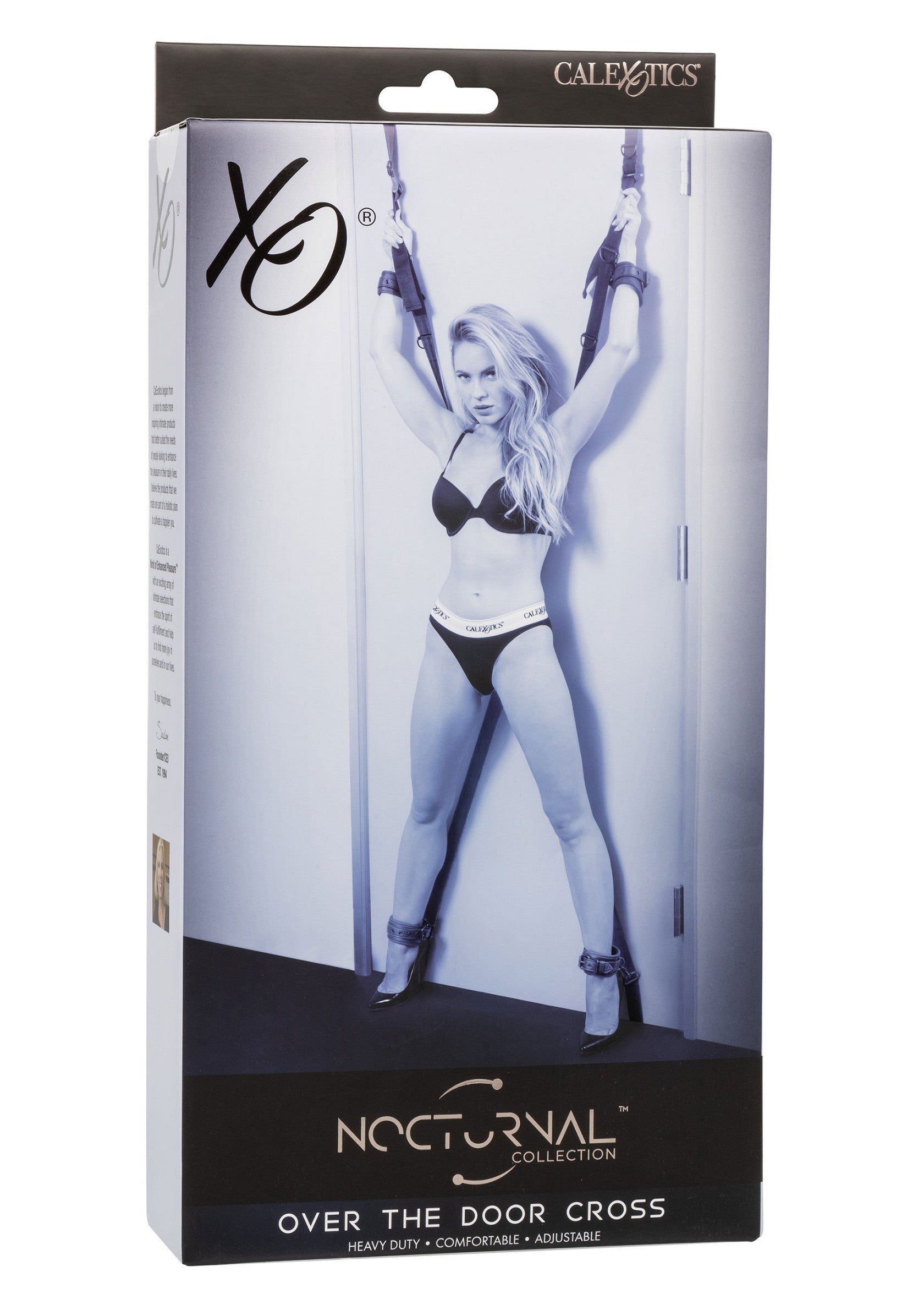 Kit de suspension porte CalExotics Nocturnal Over The Door Cross pour jeux BDSM.; CalExotics Nocturnal Over The Door Cross bondage kit voor BDSM-spel.; CalExotics Nocturnal Over The Door Cross bondage kit for BDSM play.