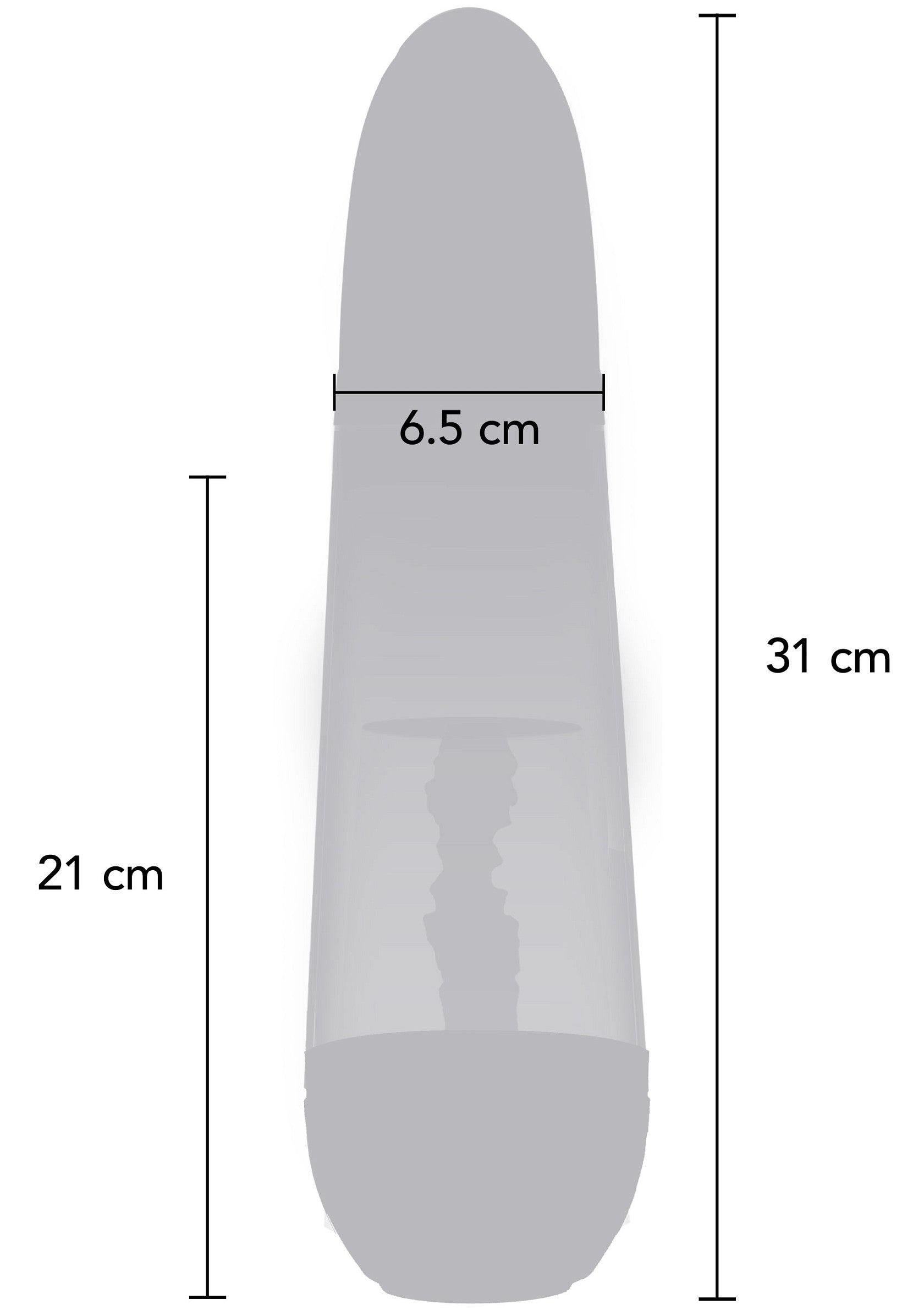 Schéma technique du produit: hauteur 31cm, base 21cm, largeur 6.5cm. Spécifications détaillées pour une utilisation optimale.; Technische tekening van product: hoogte 31cm, basis 21cm, breedte 6.5cm. Gedetailleerde specificaties voor optimaal gebruik.; Product tech drawing: height 31cm, base 21cm, width 6.5cm. Detailed specifications for optimal use.