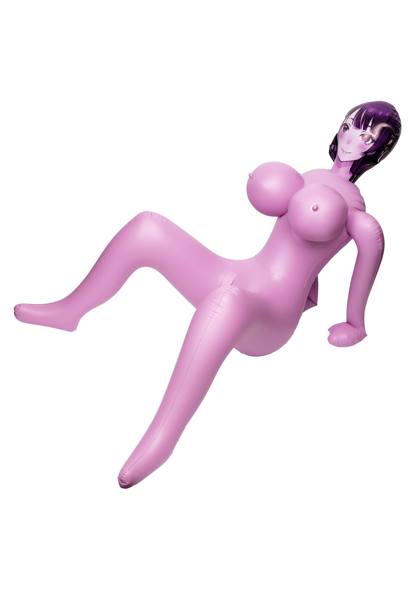 Poupée gonflable rose de style anime pour adultes.; Roze opblaaspop in anime-stijl voor volwassenen.; Adult anime style pink inflatable doll.