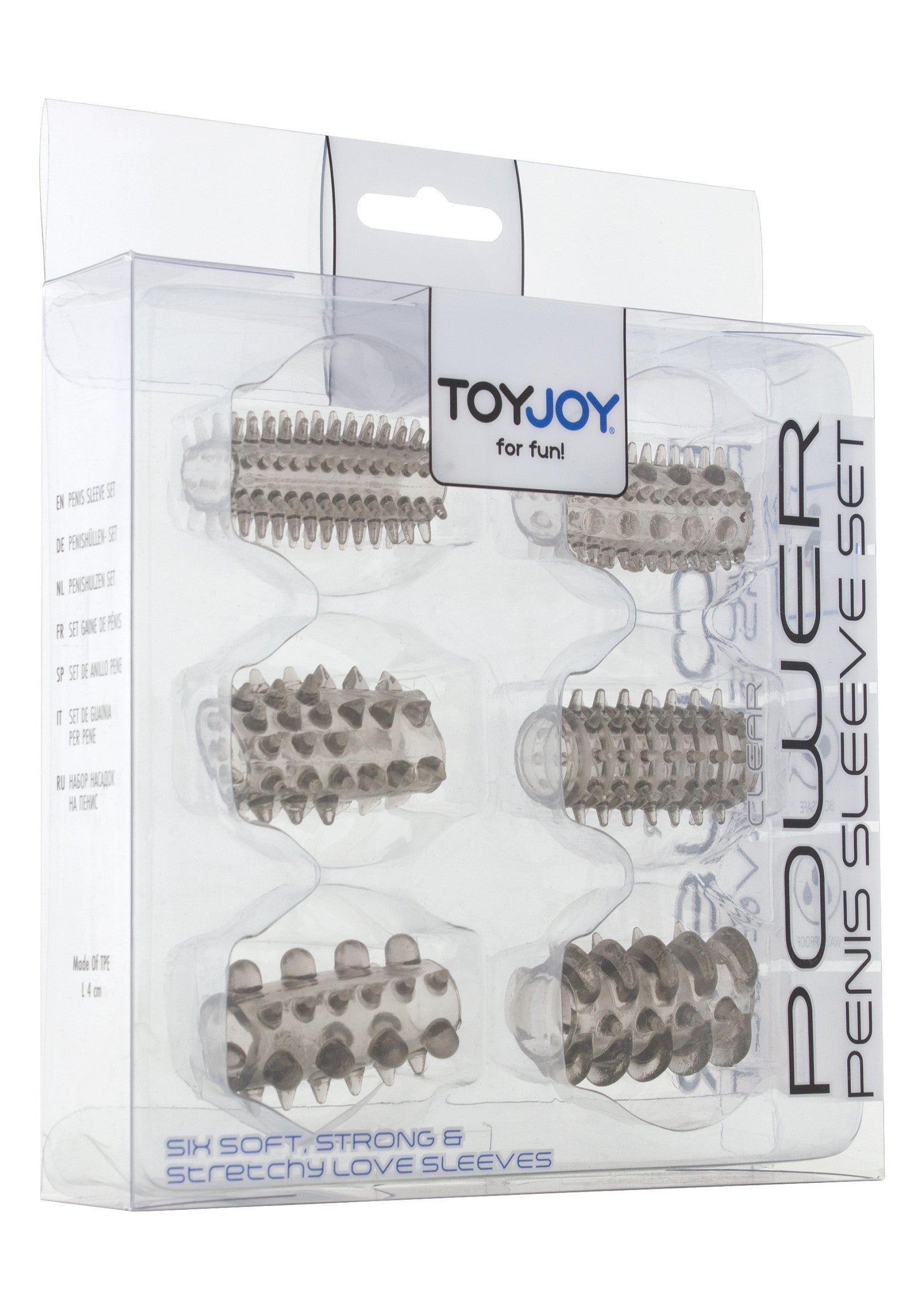 Ensemble de manchons péniens texturés ToyJoy Power pour plus de plaisir !; ToyJoy Power Penis Sleeve Set met getextureerde hulzen voor extra plezier!; ToyJoy Power Penis Sleeve Set with textured sleeves for added pleasure!