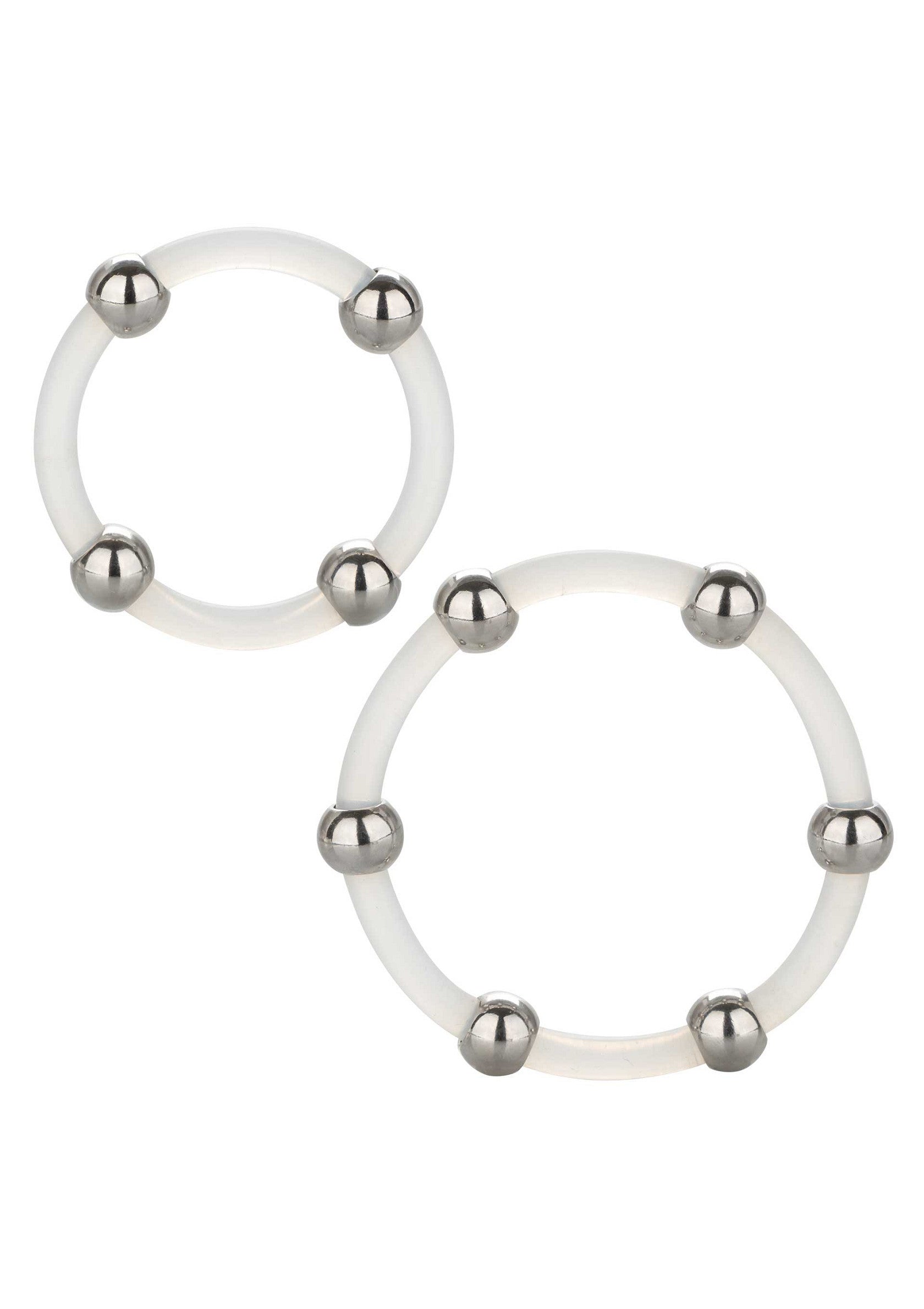 Anneaux vaginaux en silicone avec billes en métal. Accessoires intimes pour adultes.; Siliconen vaginale ringen met metalen ballen. Intieme accessoires voor volwassenen.; Silicone vaginal rings with metal balls. Adult intimate accessories.