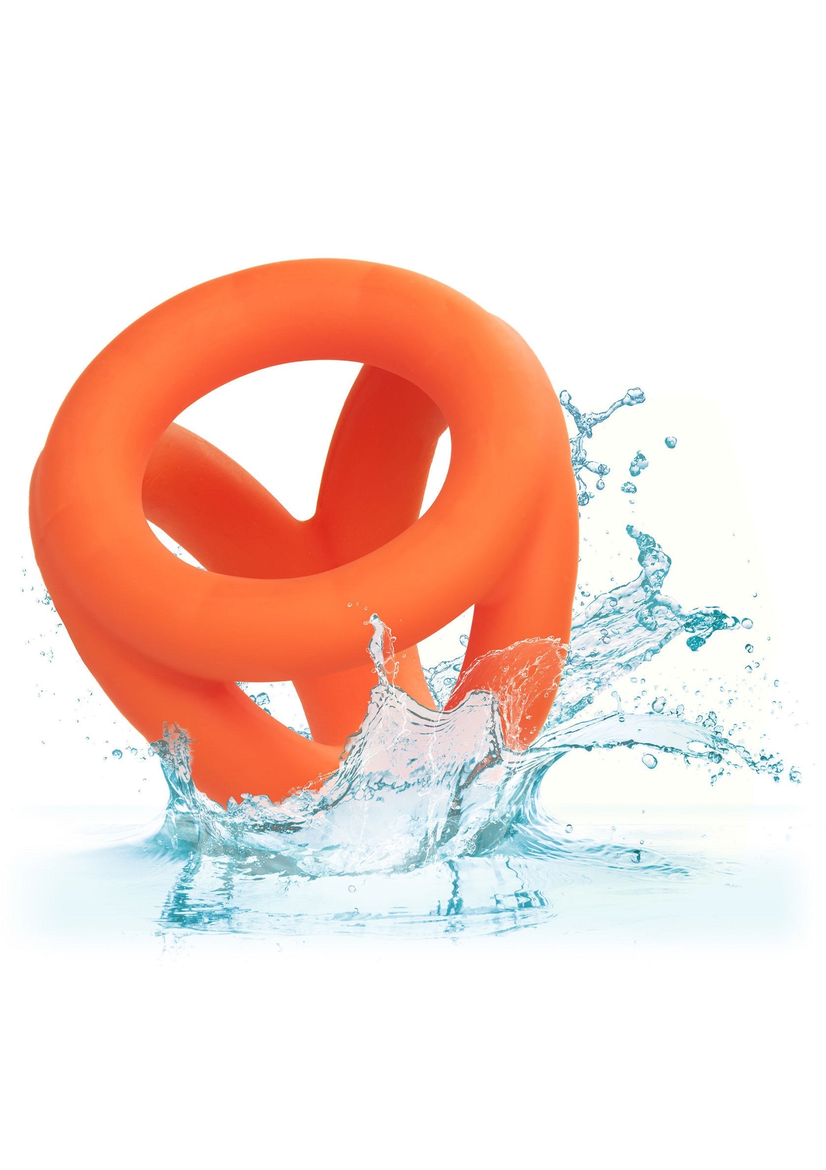 Anneau enchevêtré orange, jouet étanche parfait pour s'amuser dans l'eau et développer la motricité.; Oranje in elkaar grijpende ring, waterdicht speelgoed perfect voor waterpret en motorische ontwikkeling.; Orange interlocking ring, waterproof toy perfect for water fun and motor skill development.