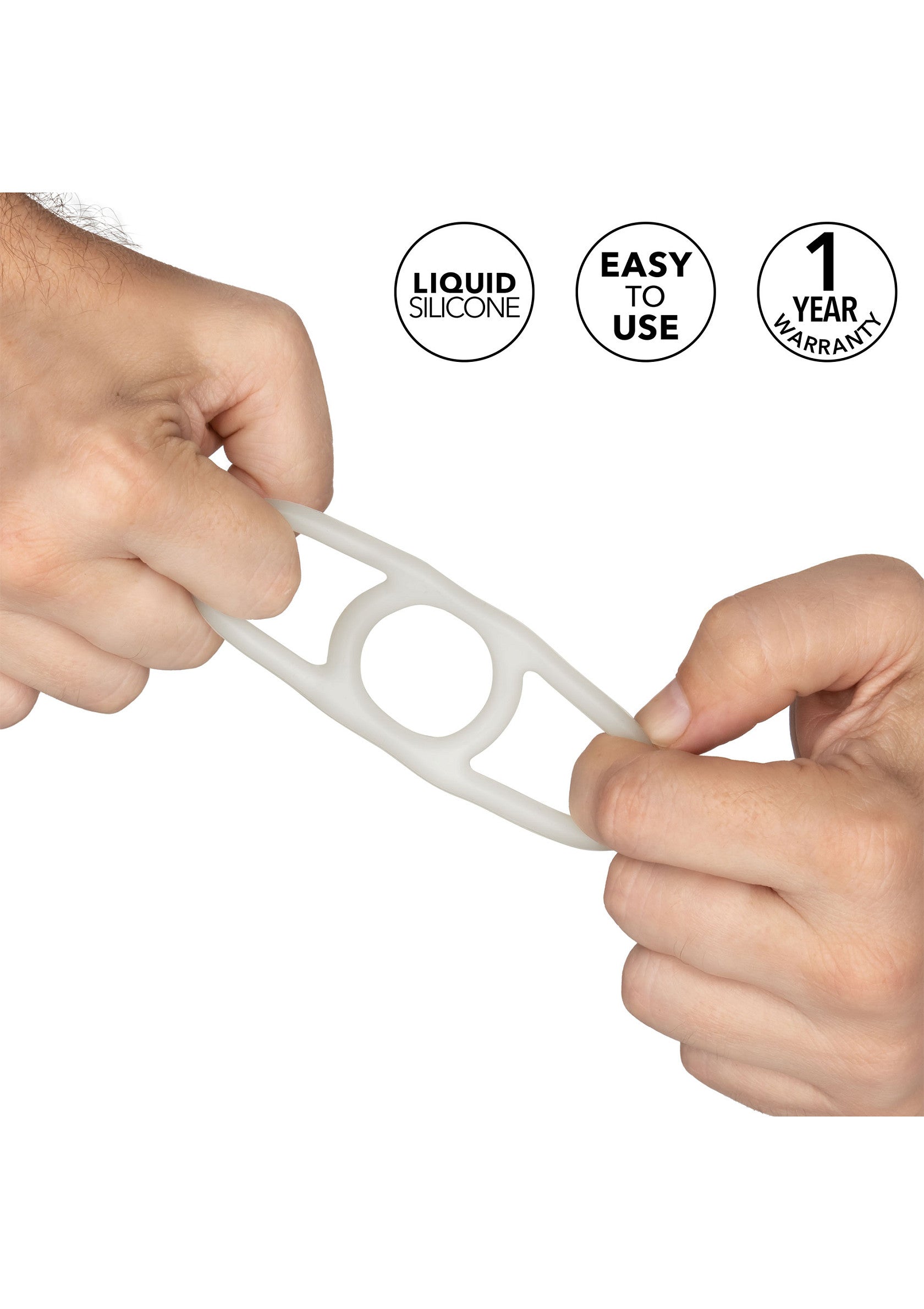 Anneau pénien en silicone liquide, facile à utiliser et garanti 1 an pour un plaisir longue durée.; Penisring van vloeibare siliconen, makkelijk te gebruiken en 1 jaar garantie voor langdurig plezier.; Liquid silicone cock ring, easy to use and 1 year warranty for long-lasting pleasure.