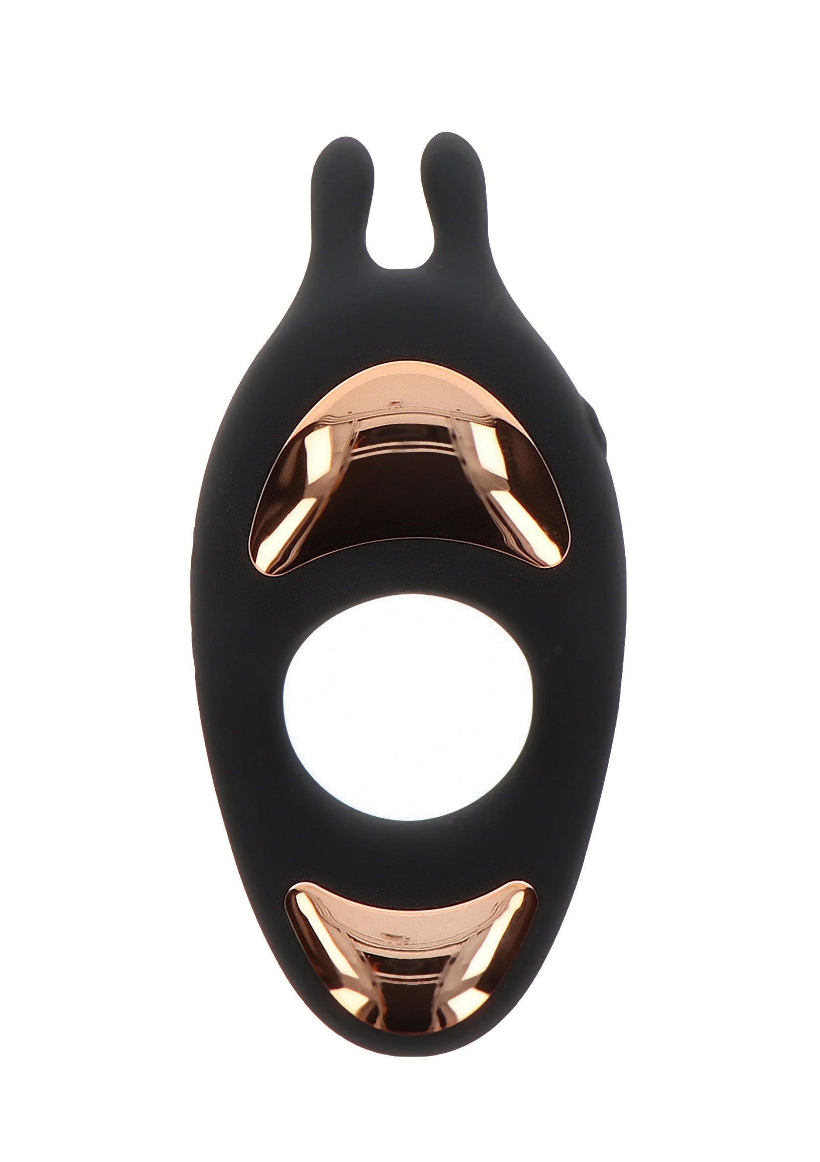 Vibromasseur vibrant noir et or rose, parfait pour les couples. Intensifiez le plaisir avec ce jouet élégant et puissant.; Zwart en roségouden vibrerende vibrator, perfect voor stellen. Verhoog het plezier met dit elegante en krachtige speeltje.; Black and rose gold vibrating vibrator, perfect for couples. Enhance pleasure with this stylish and powerful toy.