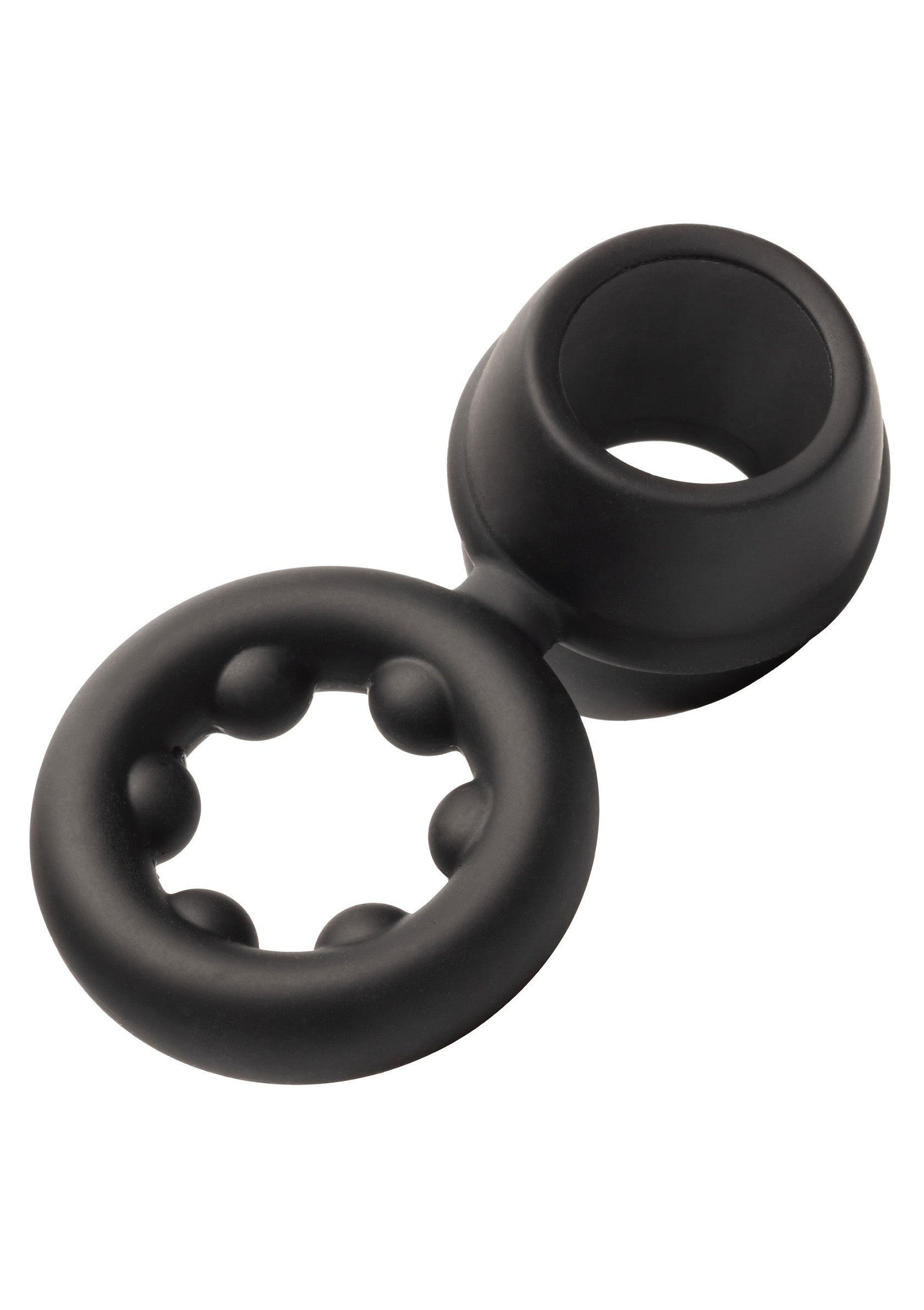 Anneau pénien noir avec stimulateur de testicules pour plus de plaisir et de sensations.; Zwarte penisring met testikelstimulator voor extra genot en sensaties.; Black cock ring with testicle stimulator for extra pleasure and sensations.