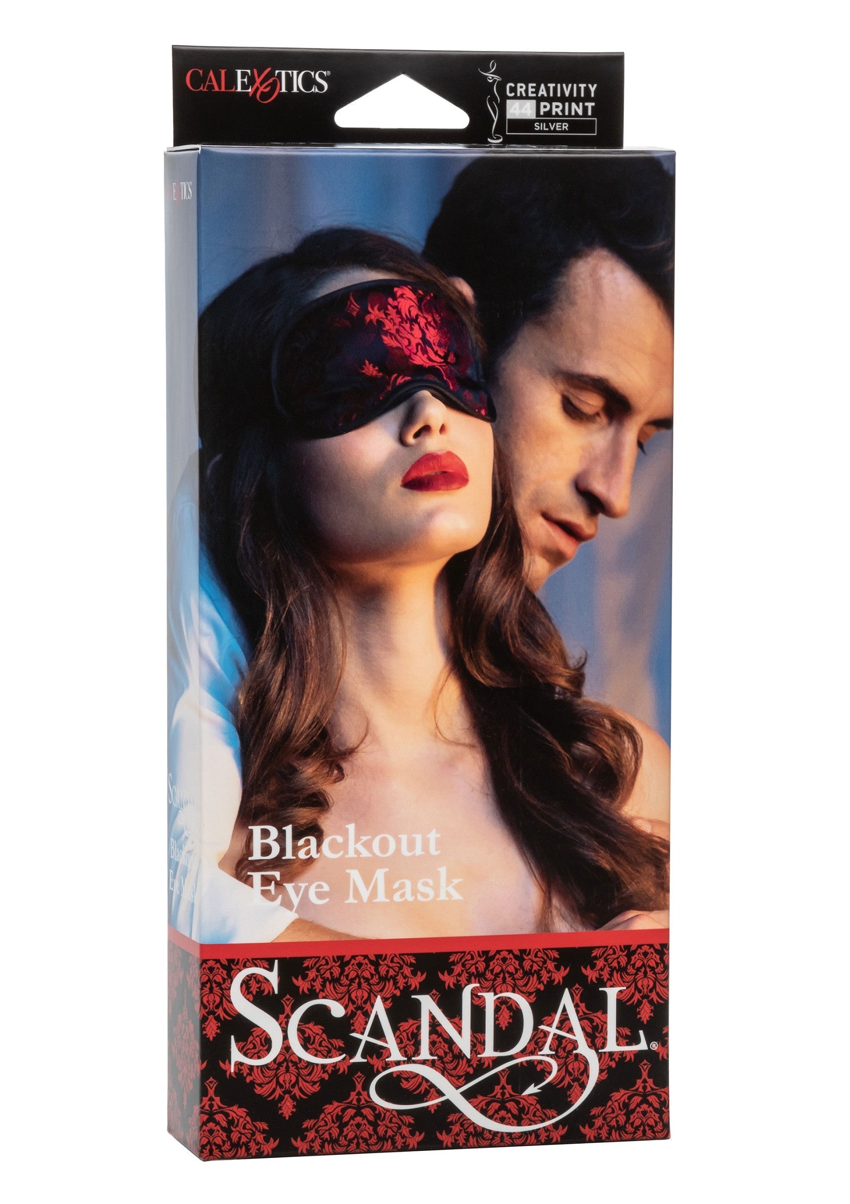 Masque de sommeil Scandal CalExotics : douceur et obscurité pour des nuits sensuelles.; CalExotics Scandal oogmasker: zacht en verduisterend voor sensuele nachten.; CalExotics Scandal eye mask: soft and blackout for sensual nights.