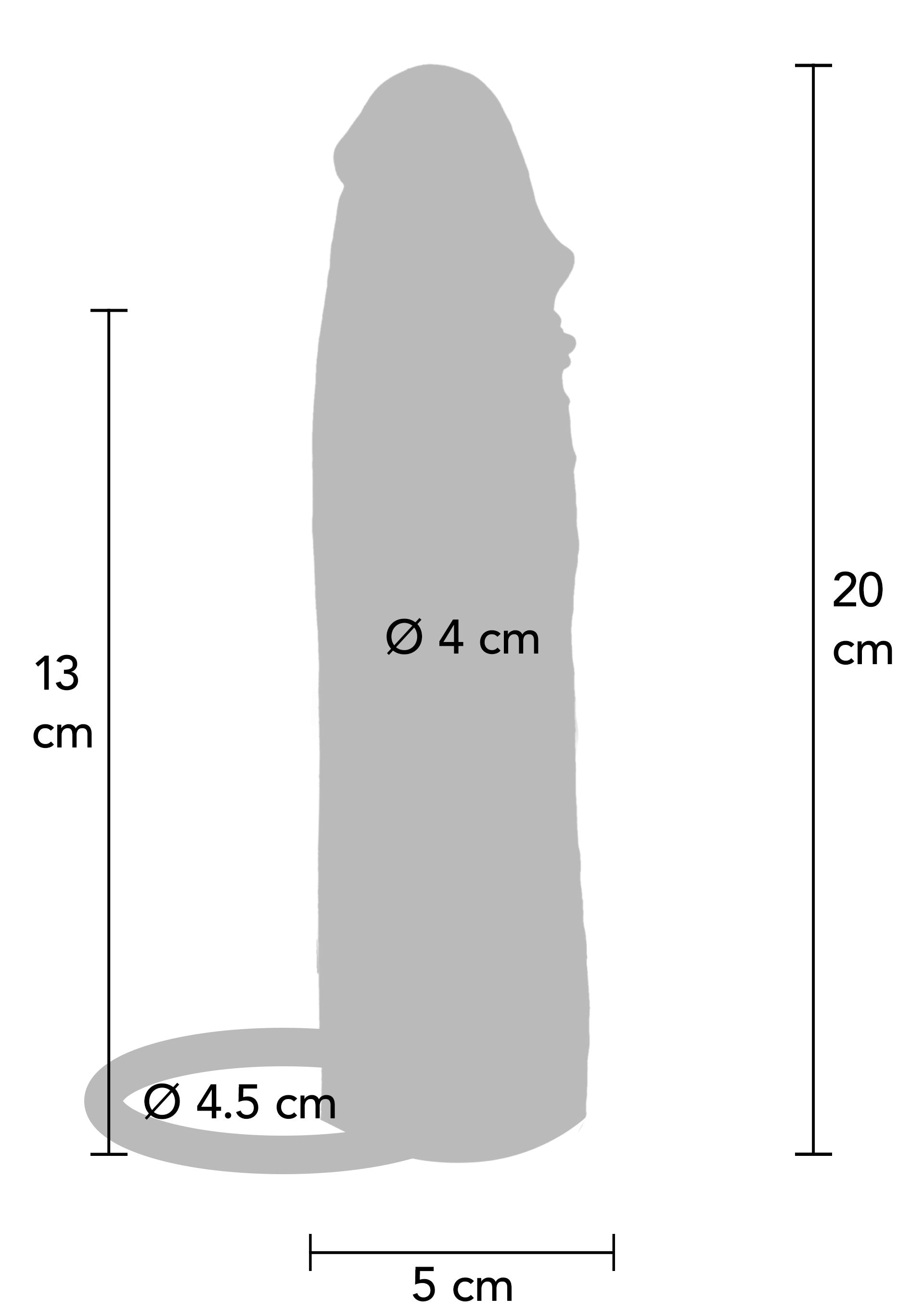 Dessin technique d'un gode avec anneau. Dimensions précises pour les acheteurs.; Technische tekening van een dildo met ring. Nauwkeurige afmetingen voor kopers.; Technical drawing of a dildo with ring. Accurate dimensions for shoppers.