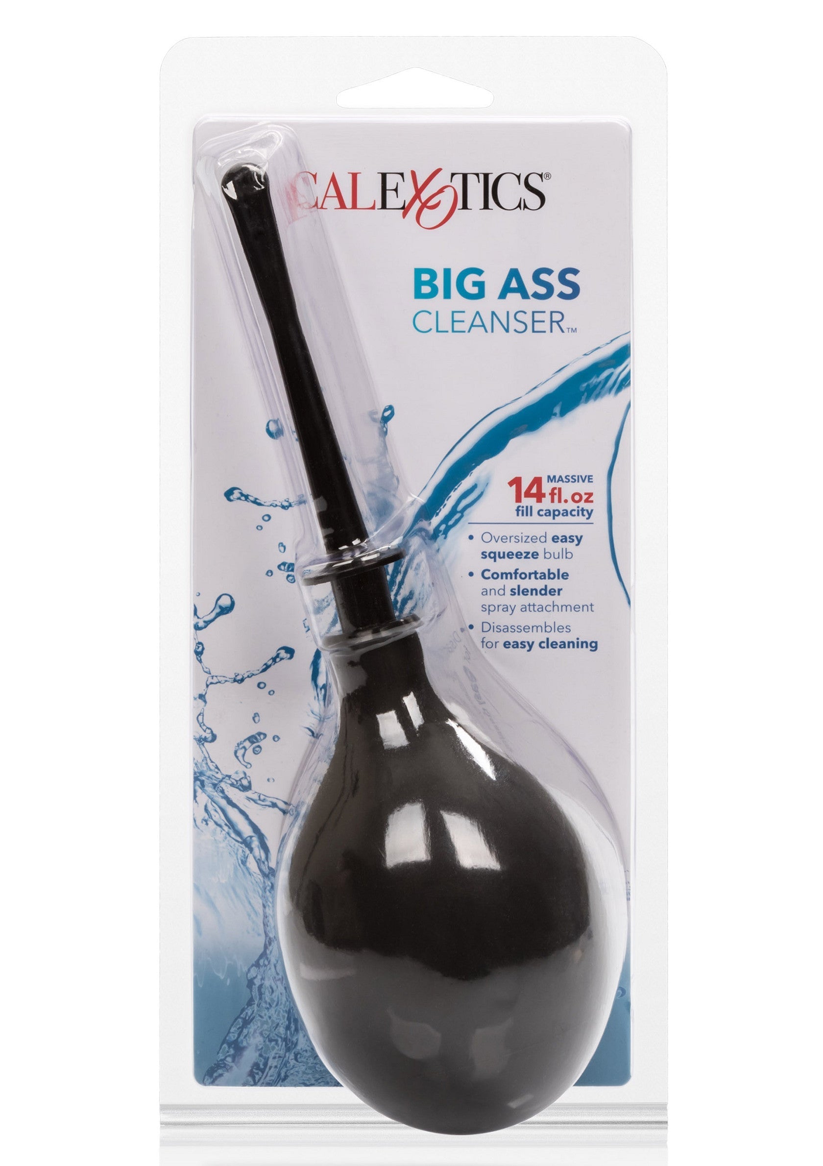 Lavement anal CalExotics Big Ass Cleanser. Nettoyage en profondeur pour une hygiène optimale. 14 fl.oz.; CalExotics Big Ass Cleanser anale douche. Diepe reiniging voor optimale hygiëne. 14 fl.oz.; CalExotics Big Ass Cleanser anal douche. Deep cleansing for optimal hygiene. 14 fl.oz.