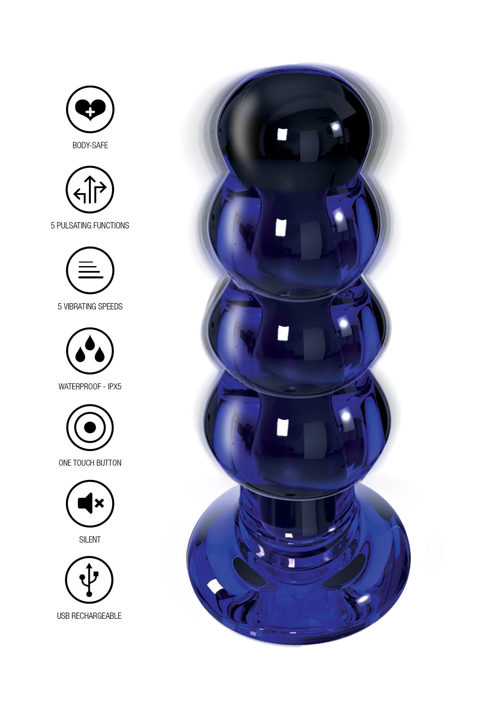 ToyJoy Radiant Vibrating Glass Plug