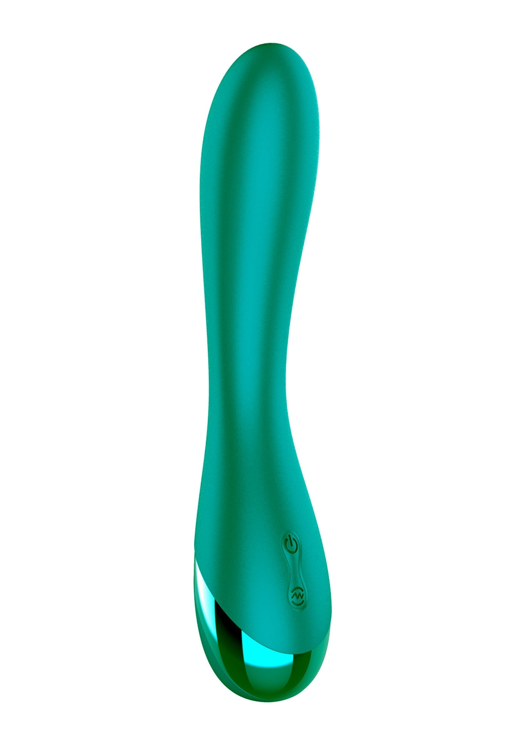 Vibromasseur incurvé turquoise pour le plaisir personnel. Design élégant et discret pour l'exploration intime.; Turkoois gebogen vibrator voor persoonlijk plezier. Strak en discreet ontwerp voor intieme verkenning.; Turquoise curved vibrator for personal pleasure. Sleek and discreet design for intimate exploration.